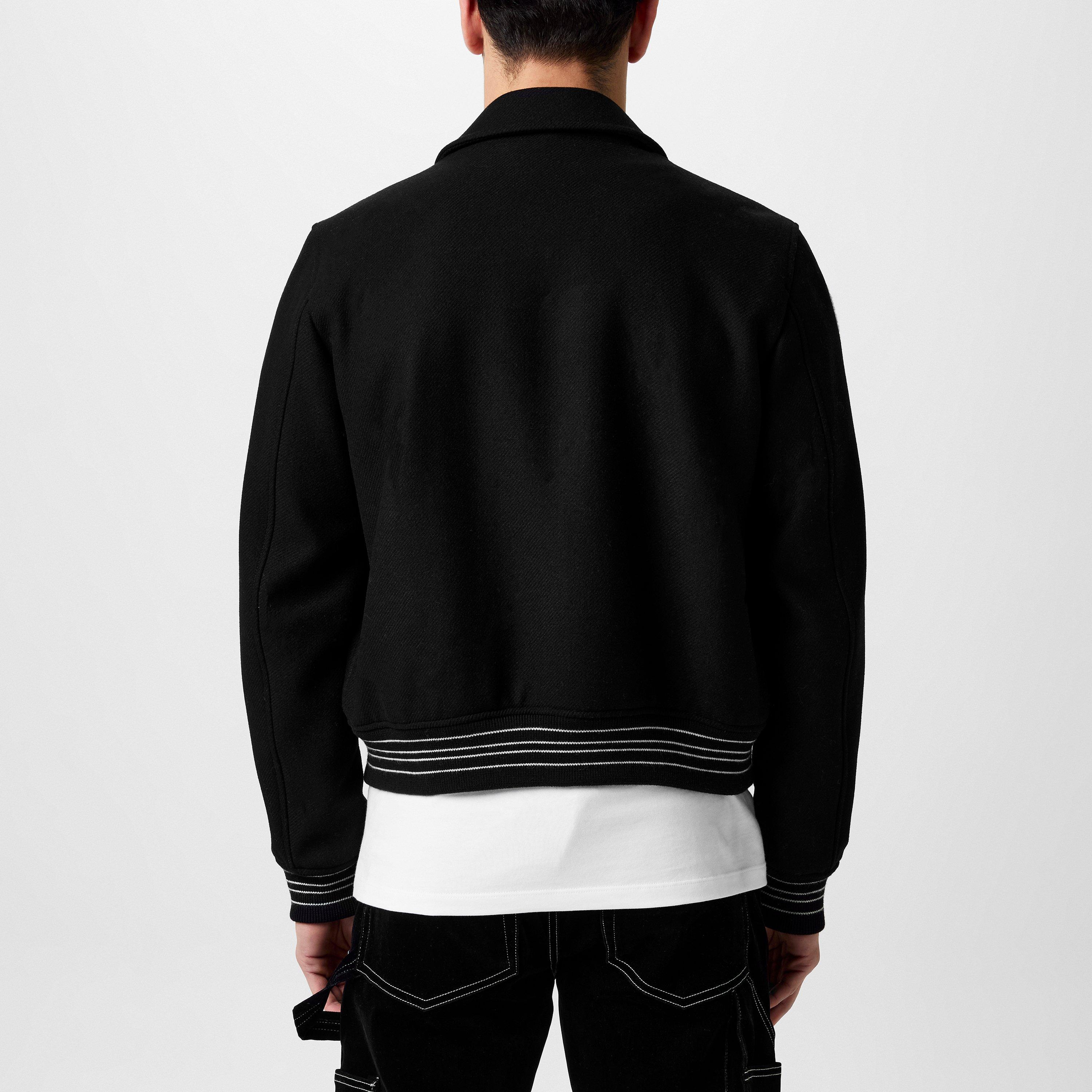 Black 001 - Amiri - Bones Wool Varsity Jacket - 4