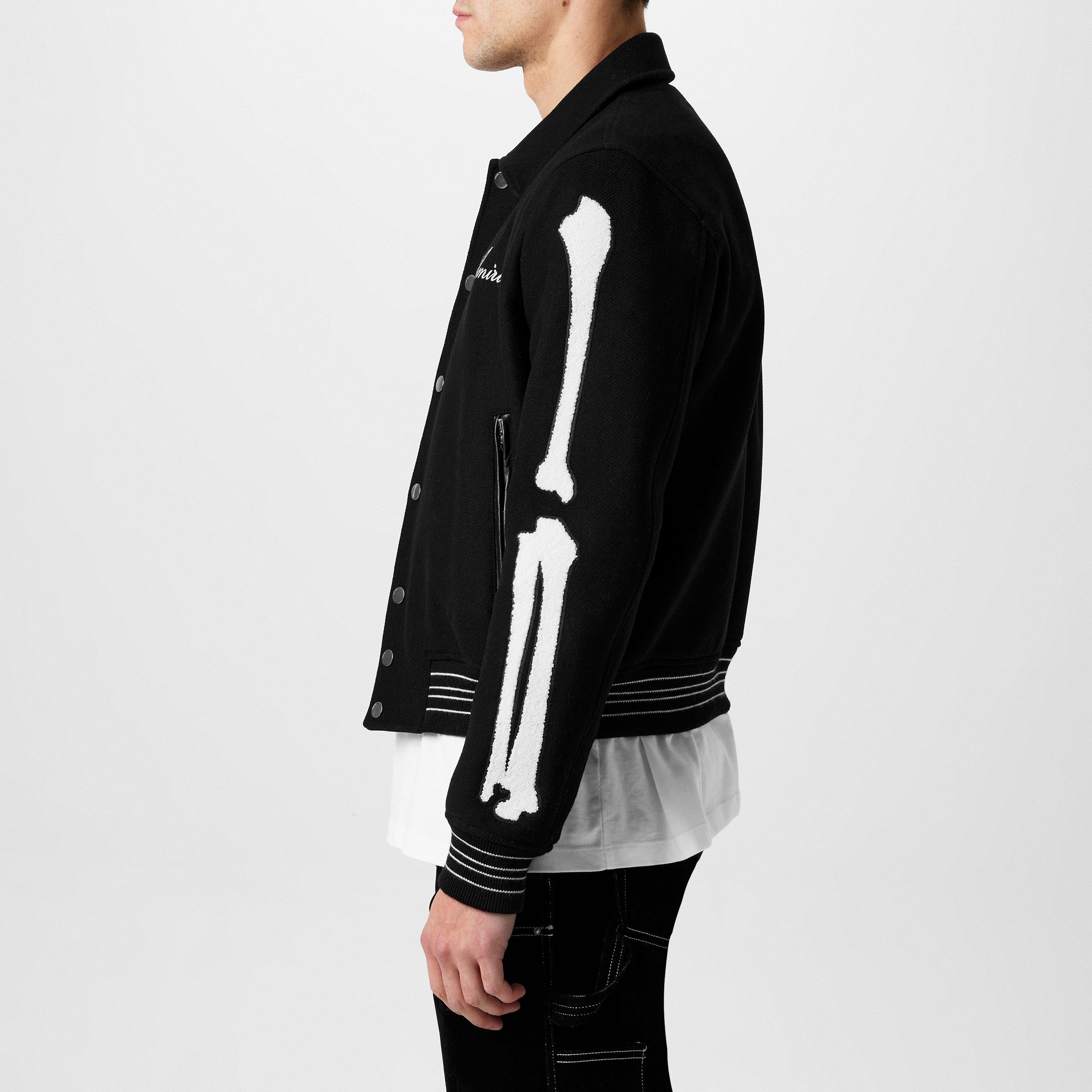 Black 001 - Amiri - Bones Wool Varsity Jacket - 5