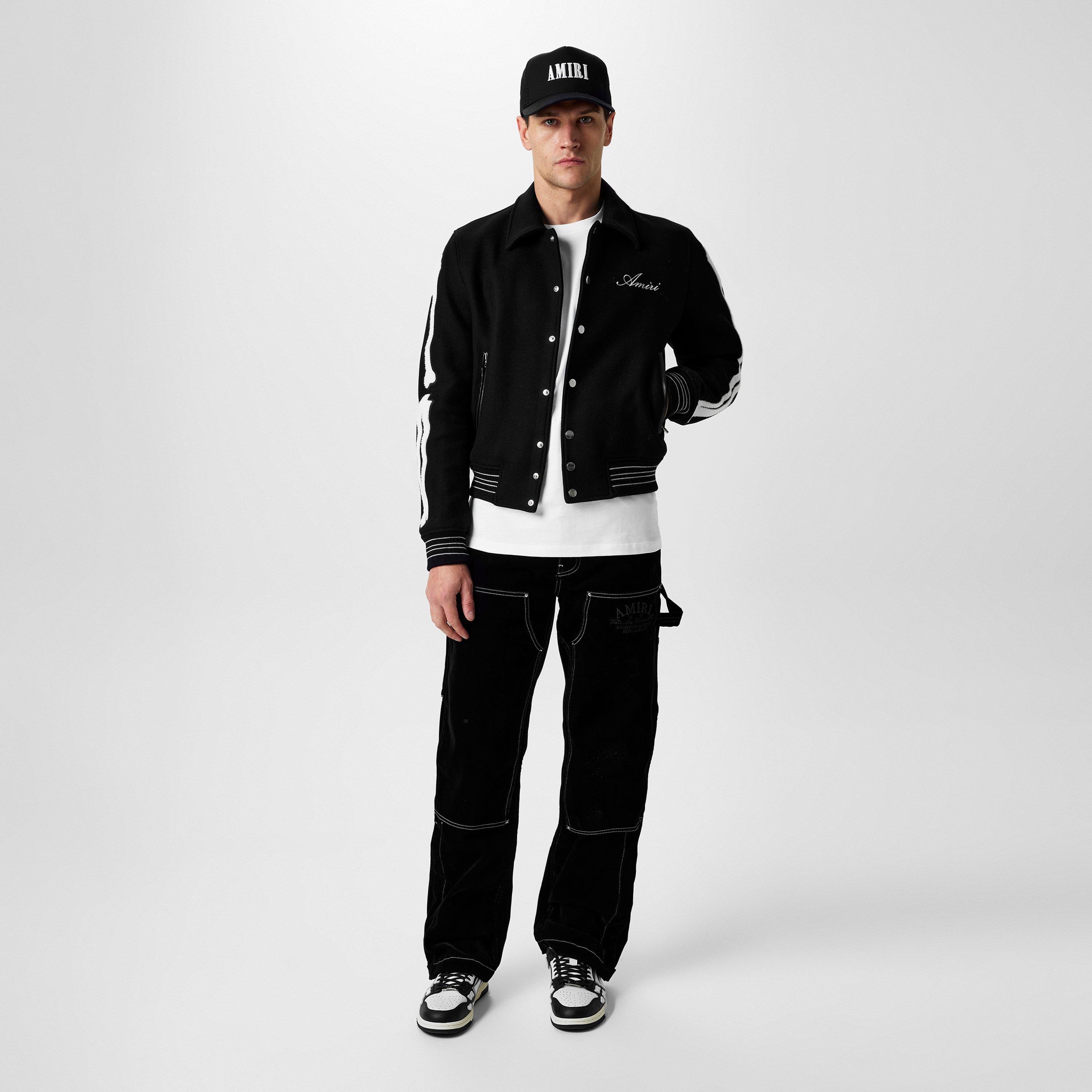 Black 001 - Amiri - Bones Wool Varsity Jacket - 6