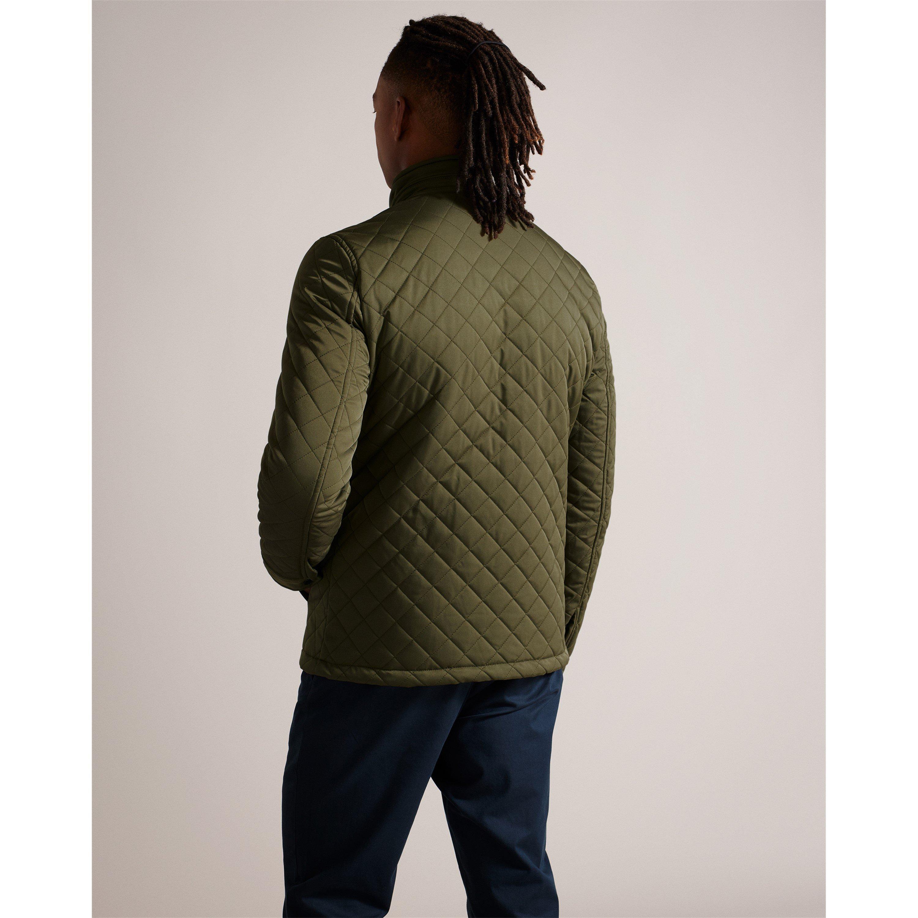Khaki - Ted Baker - Finnich Diamond Quilted Jacket - 2