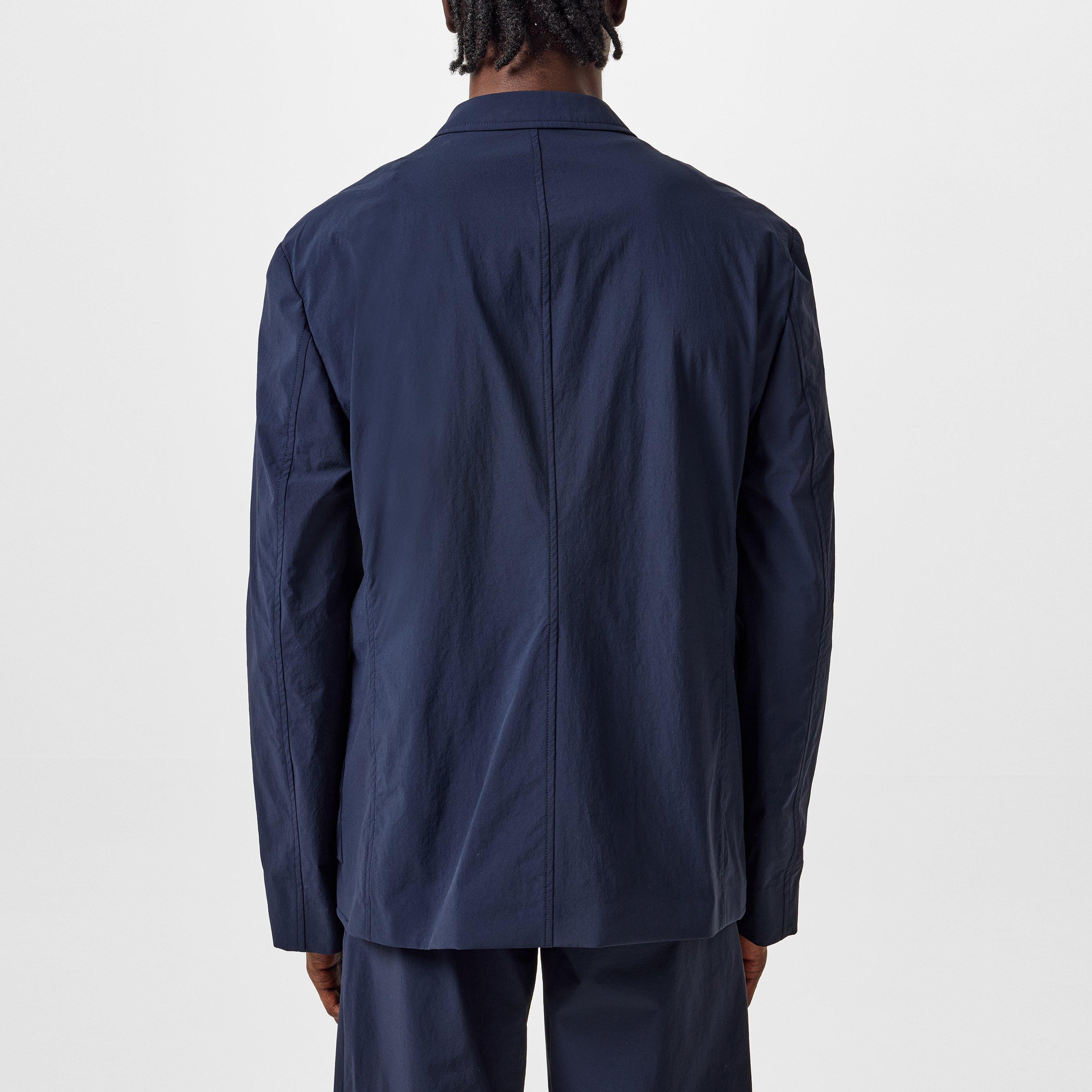 Night Blue - GIVENCHY - Men's Single Breasted Wool Mohair Peak Lapel Long Sleeve Standard Fit Blazer - 3