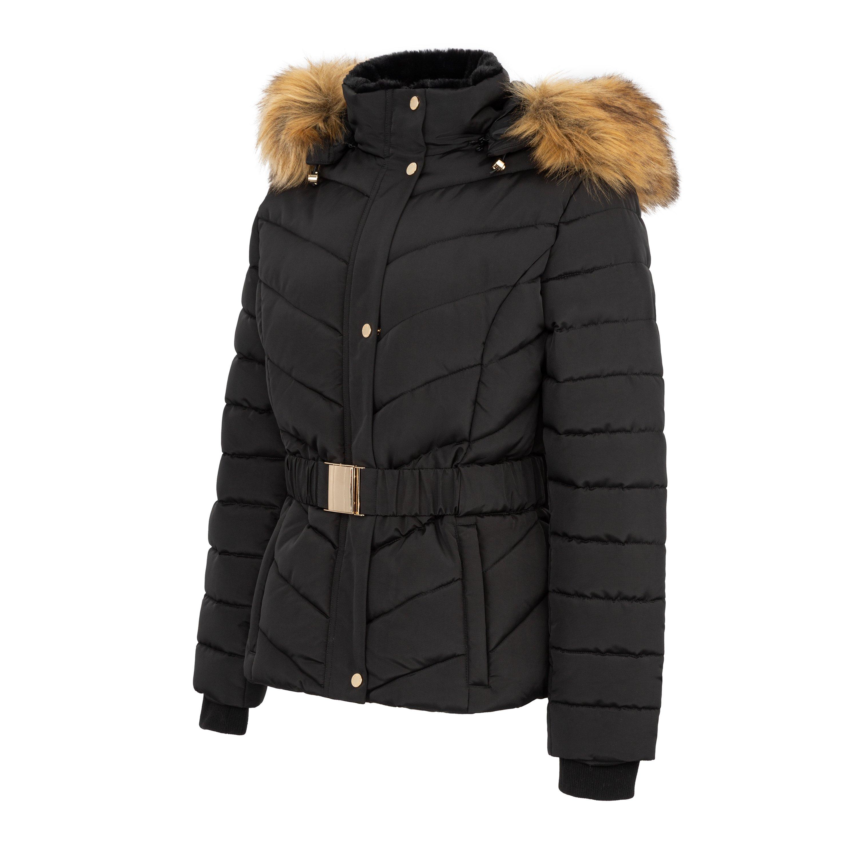 Crna - Firetrap - Water Resistant Hooded Short Puffer Jacket - 3