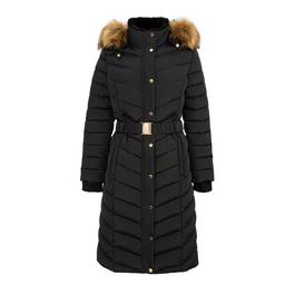 Firetrap Longline Belted Coat Womens