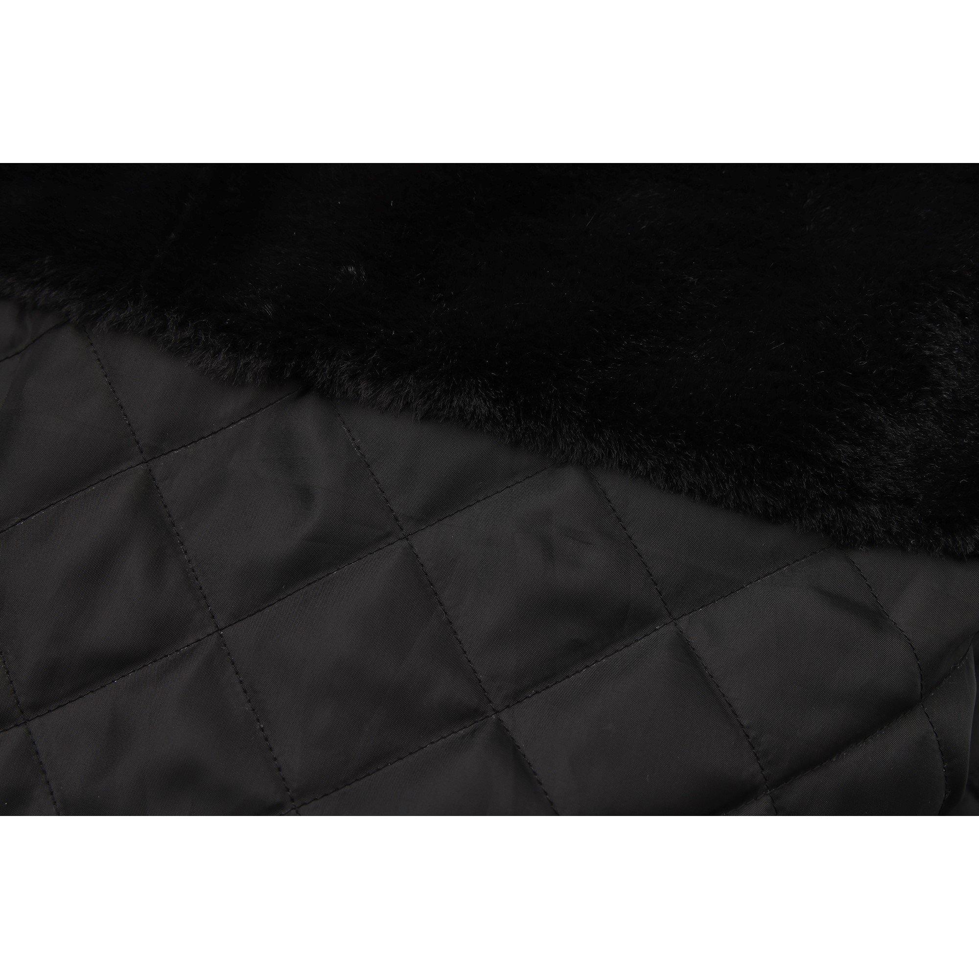 Schwarz - SoulCal - Water Resistant Faux Fur Trim Windproof Long Sleeve Puffer Jacket - 10