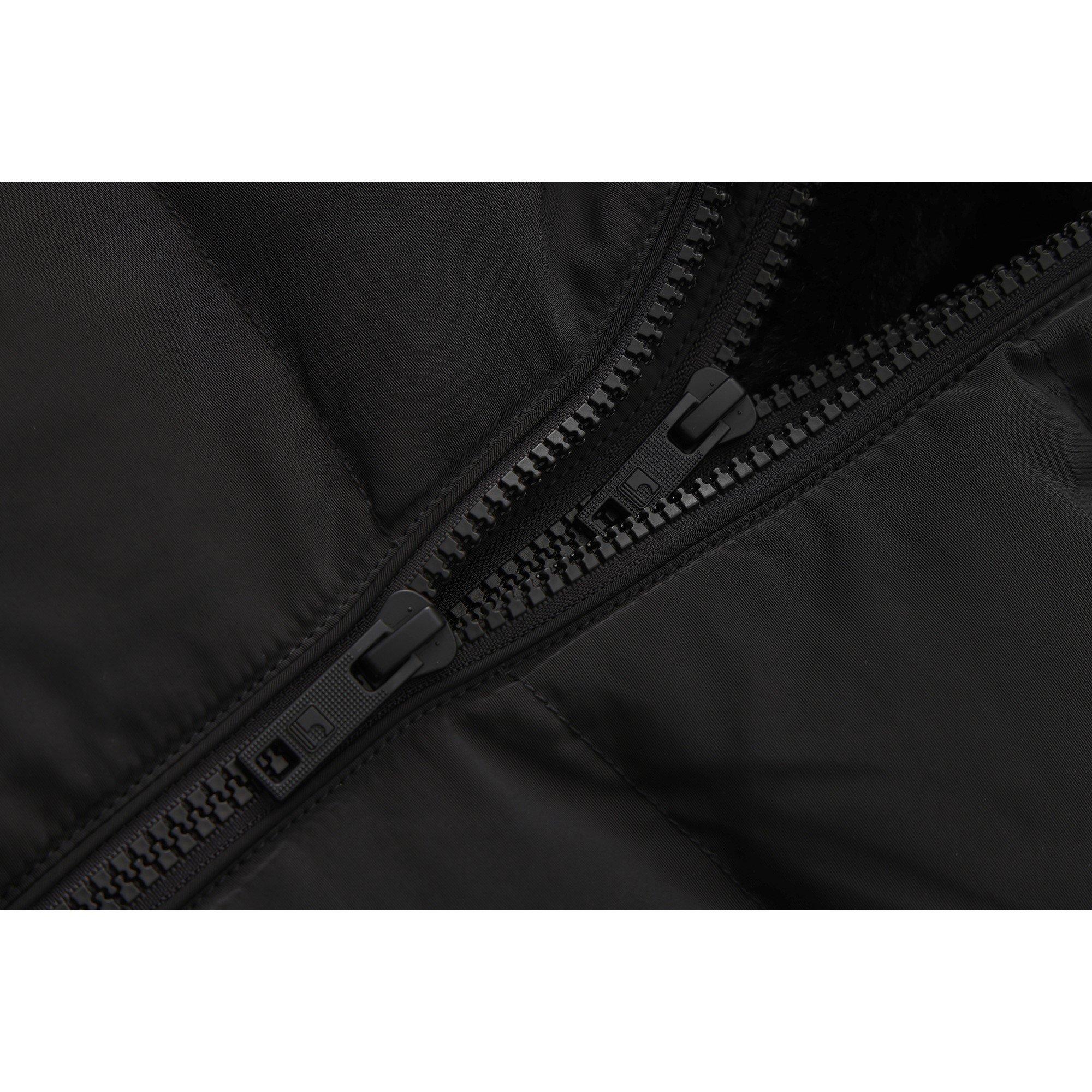 Schwarz - SoulCal - Water Resistant Faux Fur Trim Windproof Long Sleeve Puffer Jacket - 4