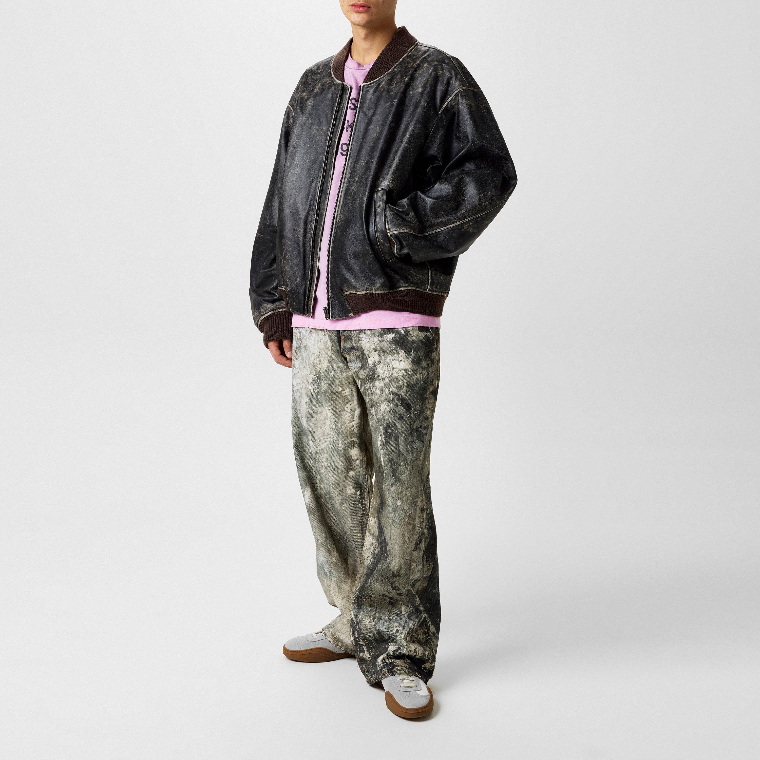 Black - Acne Studios - Men's Leather Long Sleeve Bomber Jacket - 4