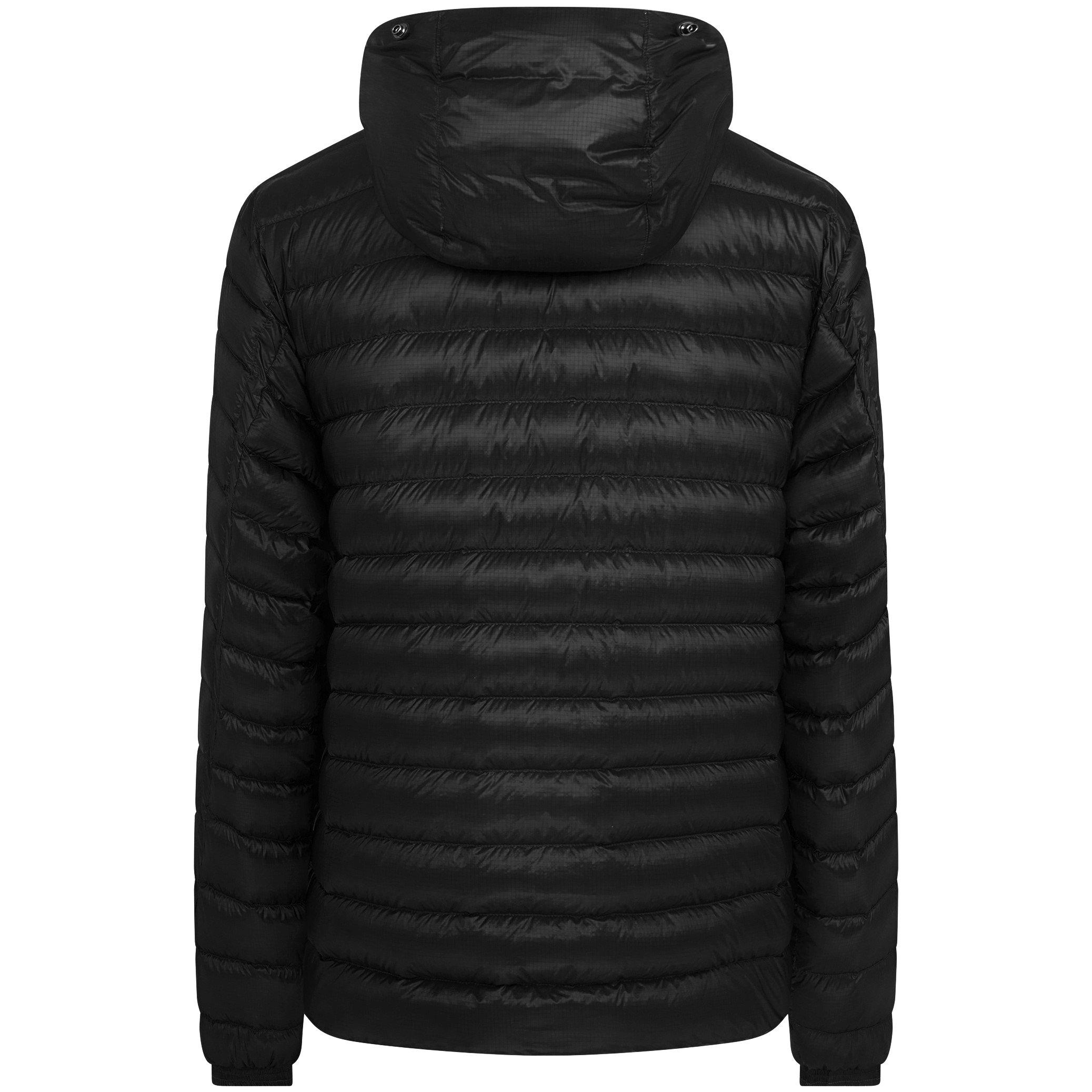 Black 999 - CP Company - Men's D.D. Shell Goggle Duck Down Waterproof Windproof Hooded Short Puffer Jacket - 2