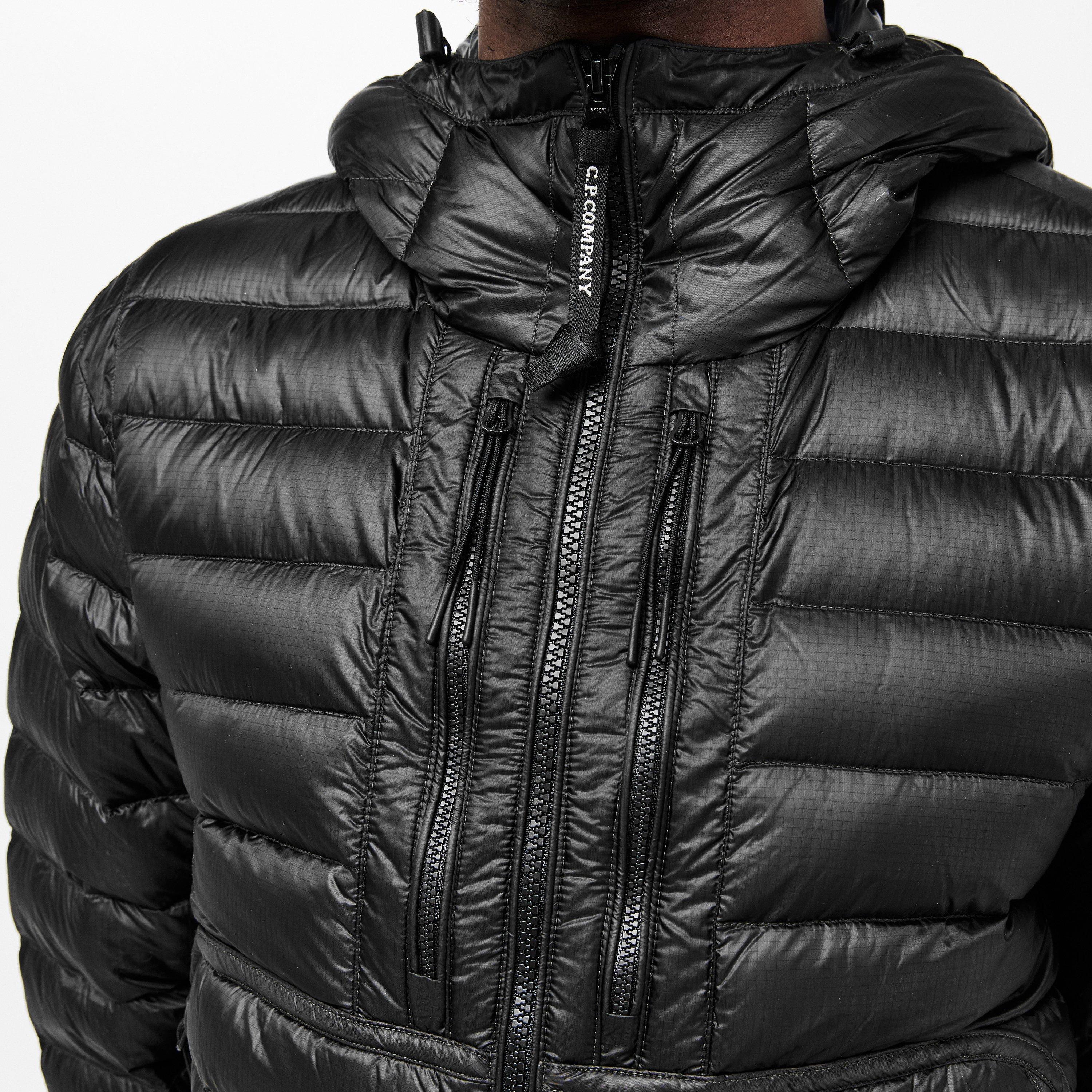 Black 999 - CP Company - Men's D.D. Shell Goggle Duck Down Waterproof Windproof Hooded Short Puffer Jacket - 5