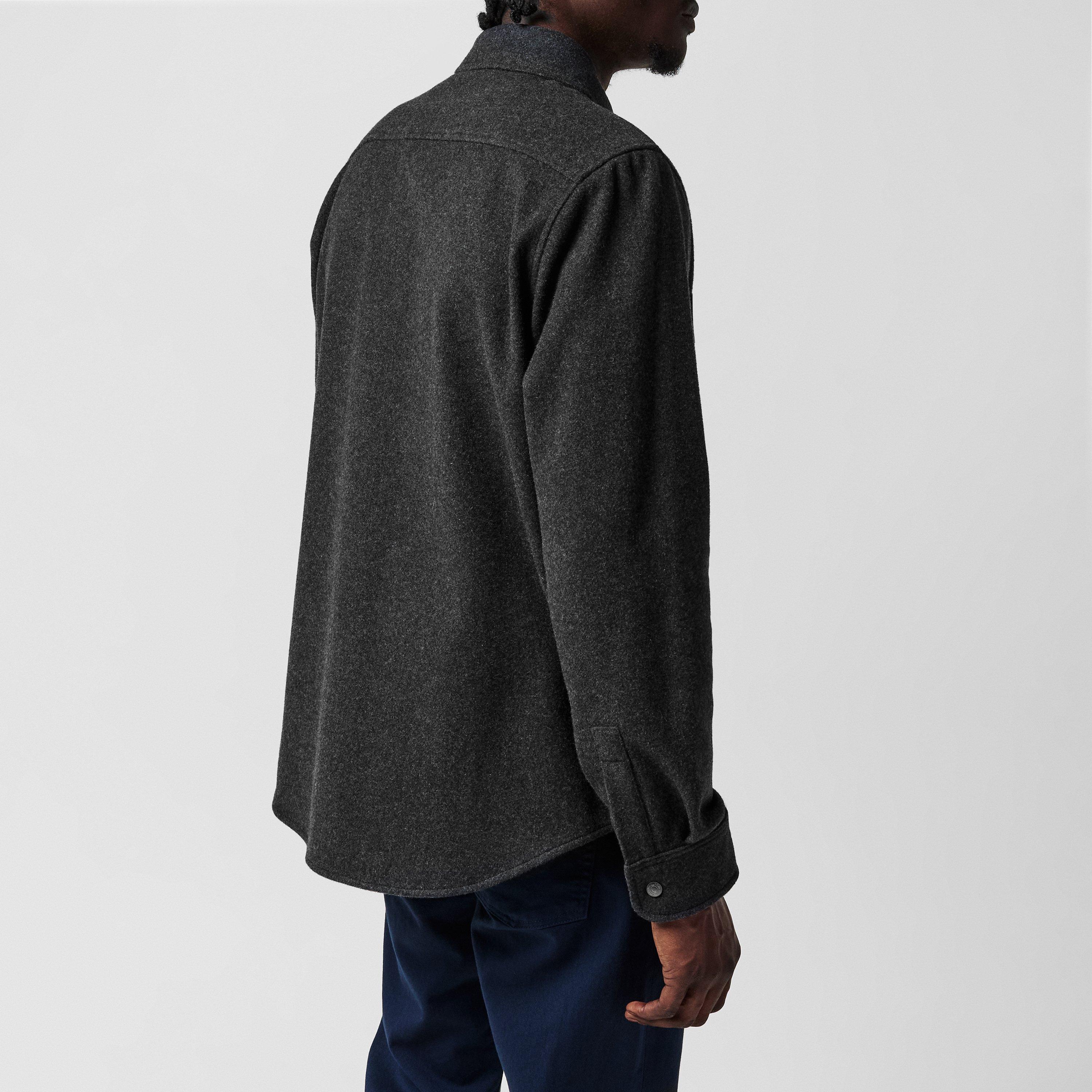 Charcoal 1131 - Woolrich - Men's Alaskan Melton Unlined Wool Blend Overshirt - 4