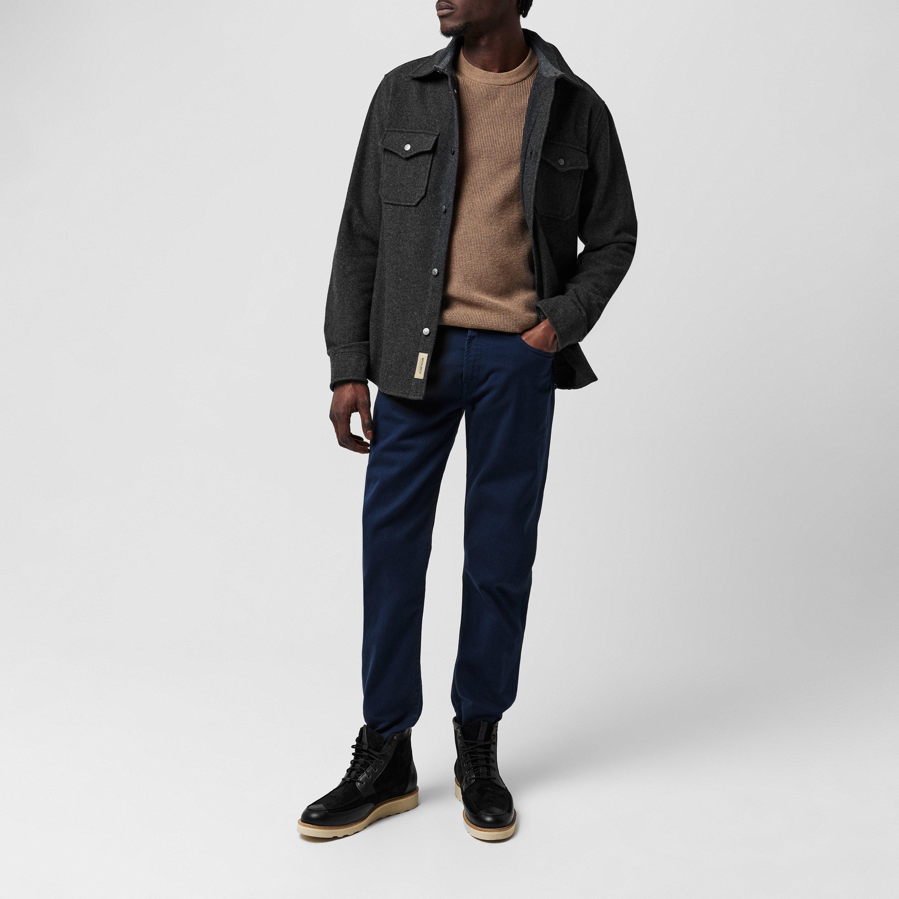 Charcoal 1131 - Woolrich - Men's Alaskan Melton Unlined Wool Blend Overshirt - 6