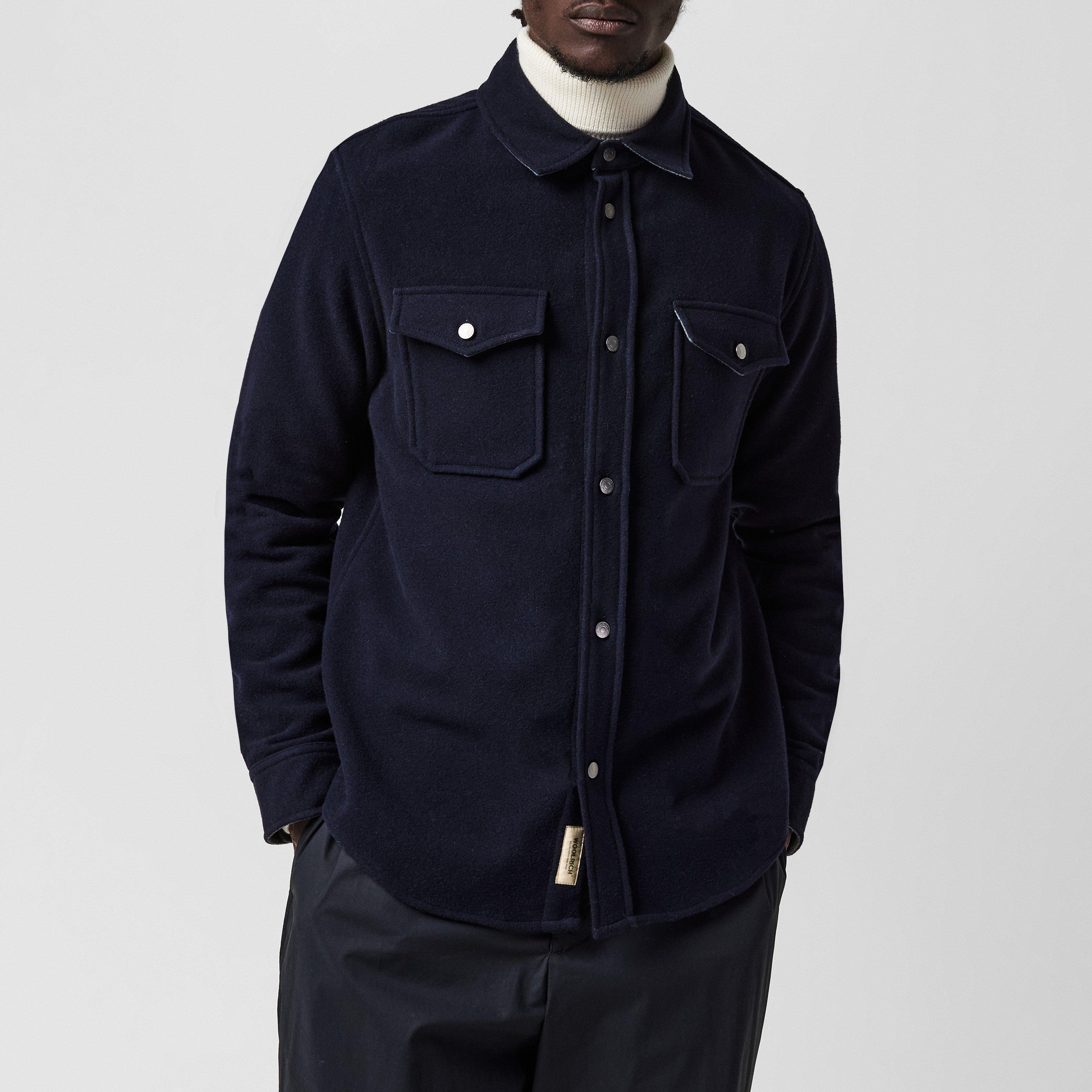 Melt Blue 3989 - Woolrich - Men's Alaskan Melton Unlined Wool Blend Overshirt - 3