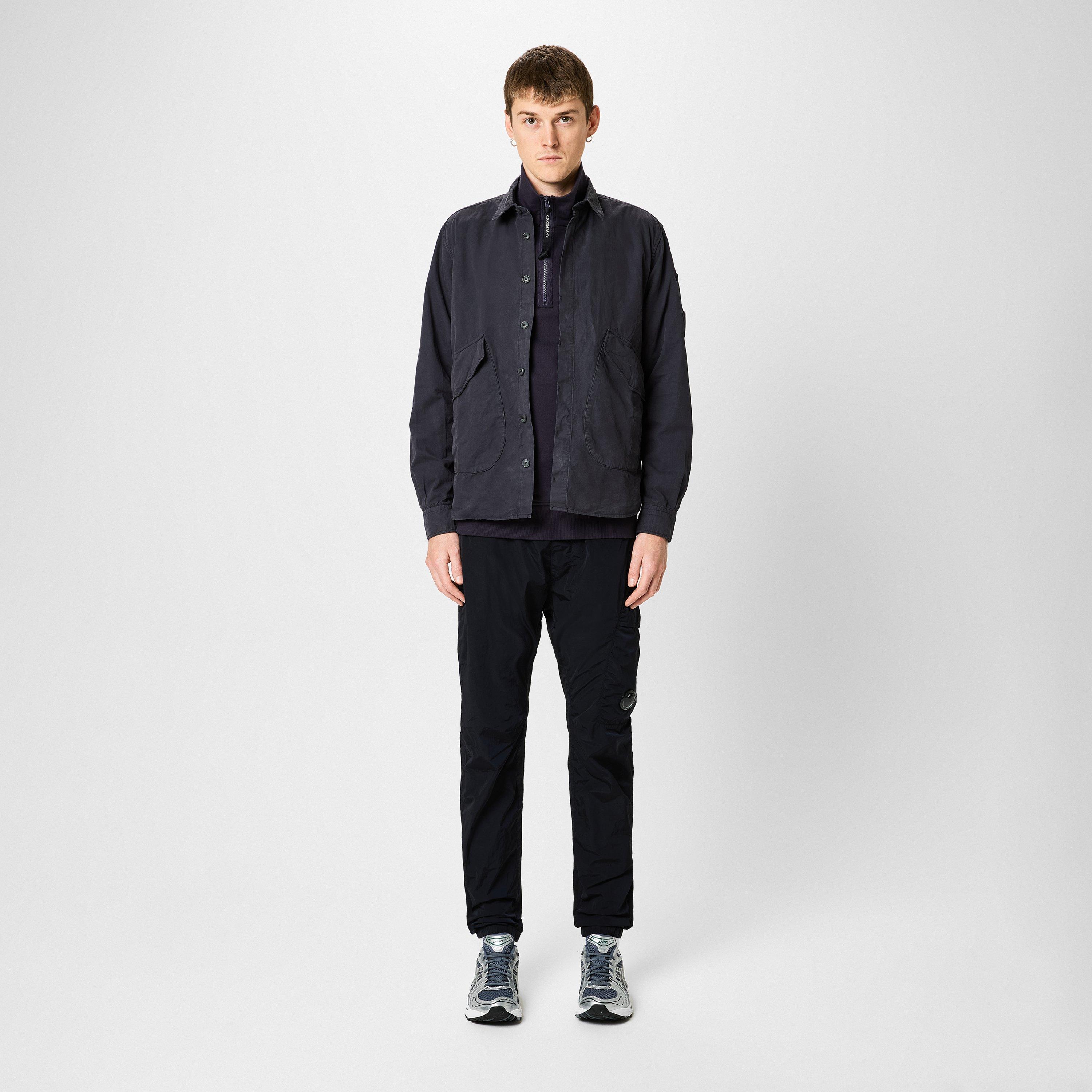 Black Sand 995 - CP Company - Men's Microreps Button Cotton Long Sleeve Overshirt - 6