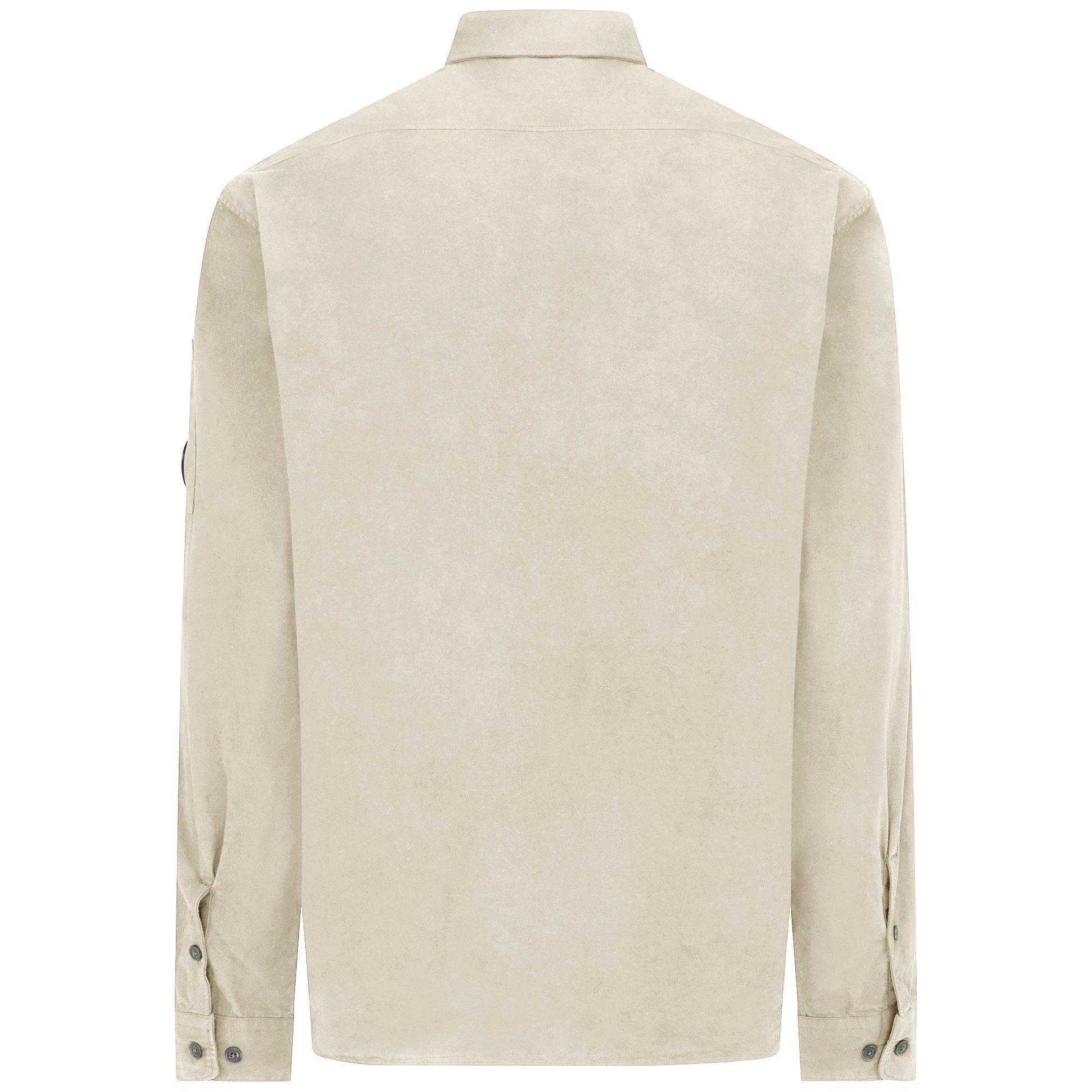 Vntge Khaki 327 - CP Company - Men's Microreps Button Cotton Long Sleeve Overshirt - 8