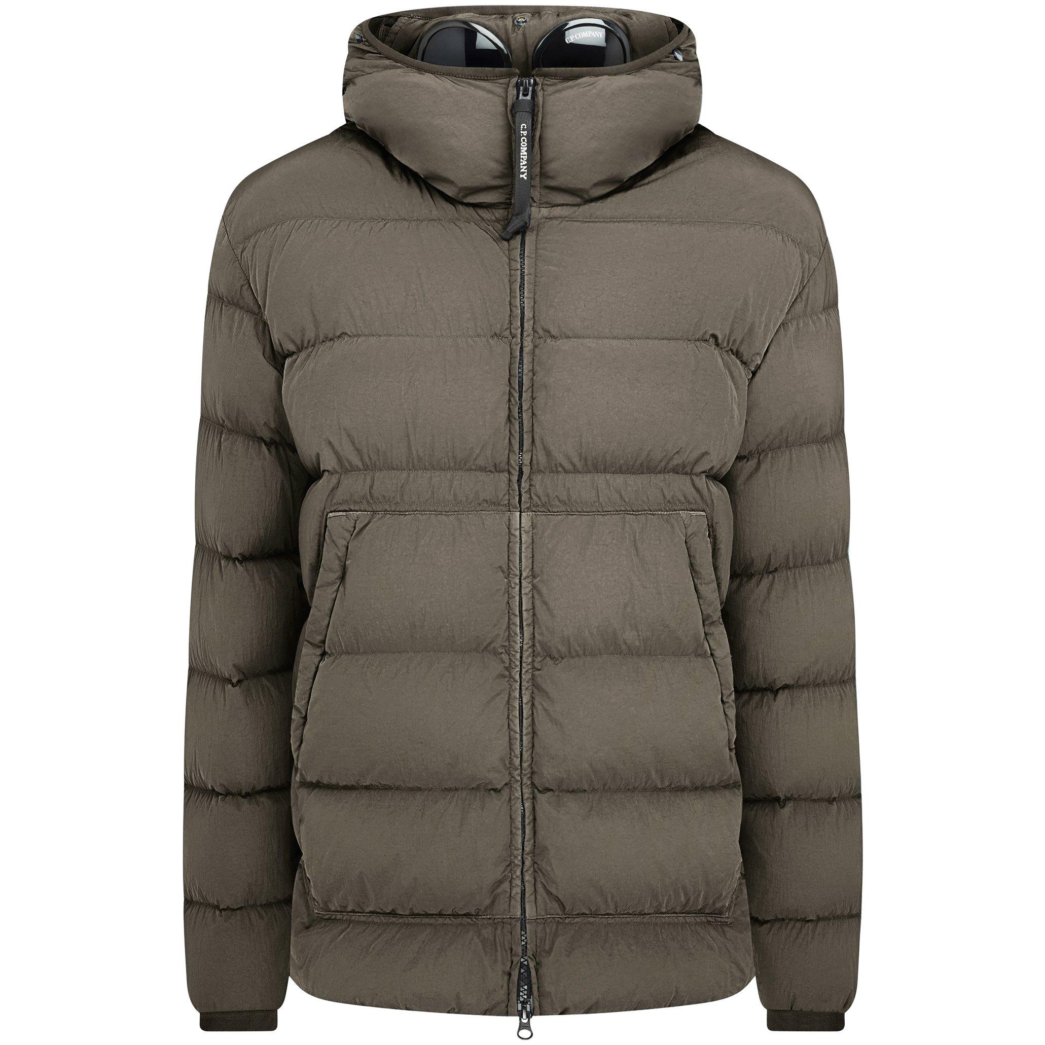 Walnut 359 - CP Company - Men's Chrome-R Goggle Duck Down Long Sleeve Short Puffer Jacket - 1