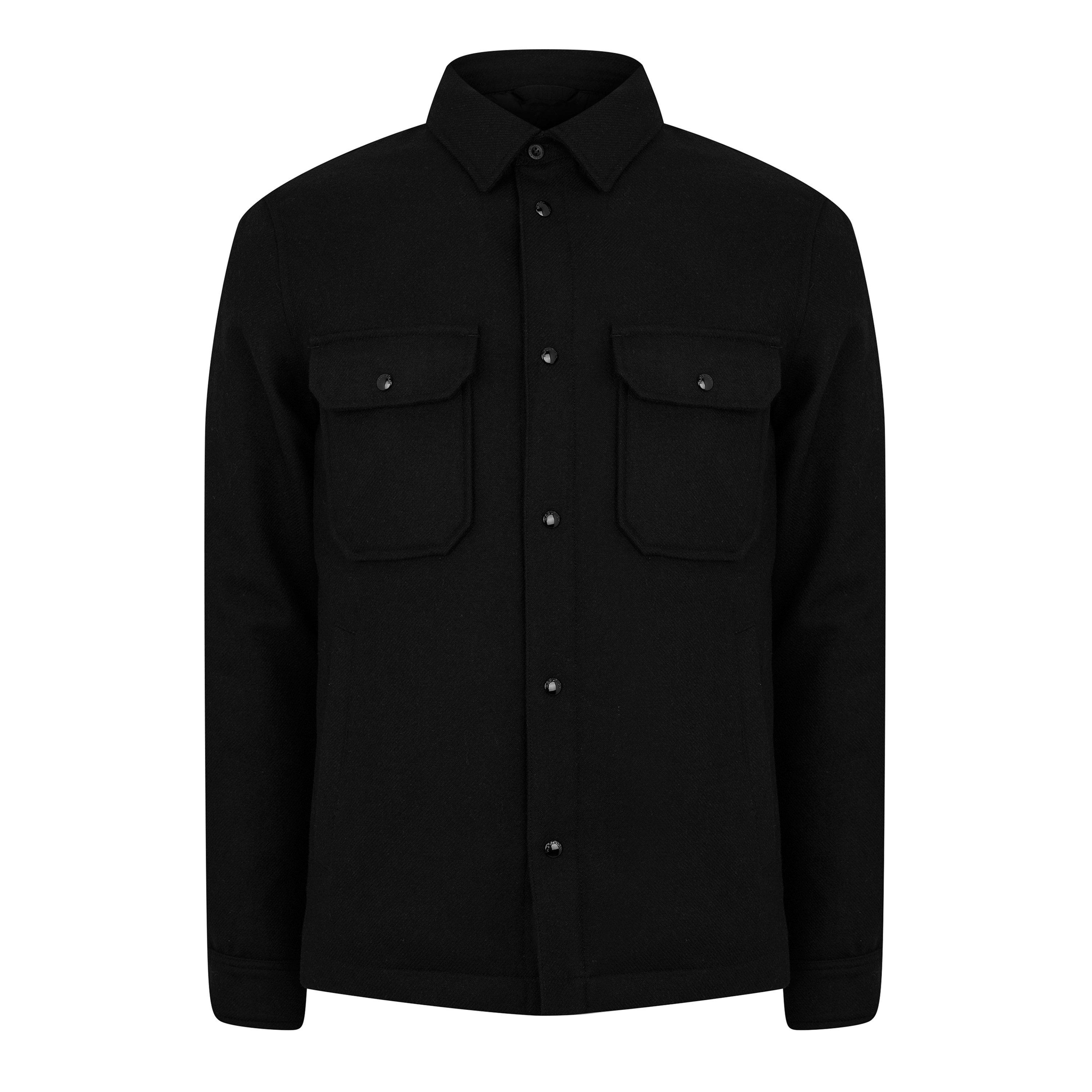 Black 100 - Woolrich - Men's Down Wool Overshirt - 7