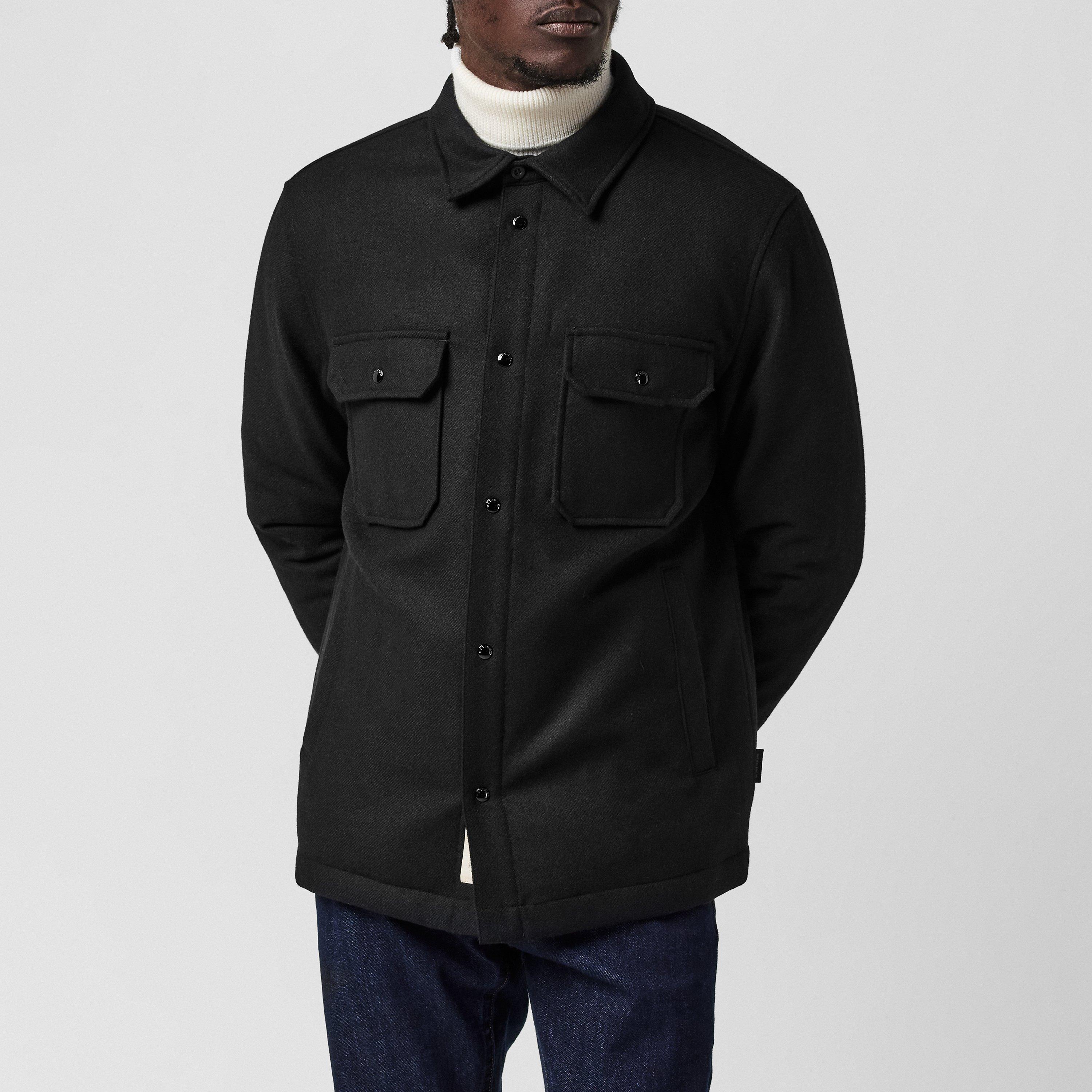Black 100 - Woolrich - Men's Down Wool Overshirt - 3