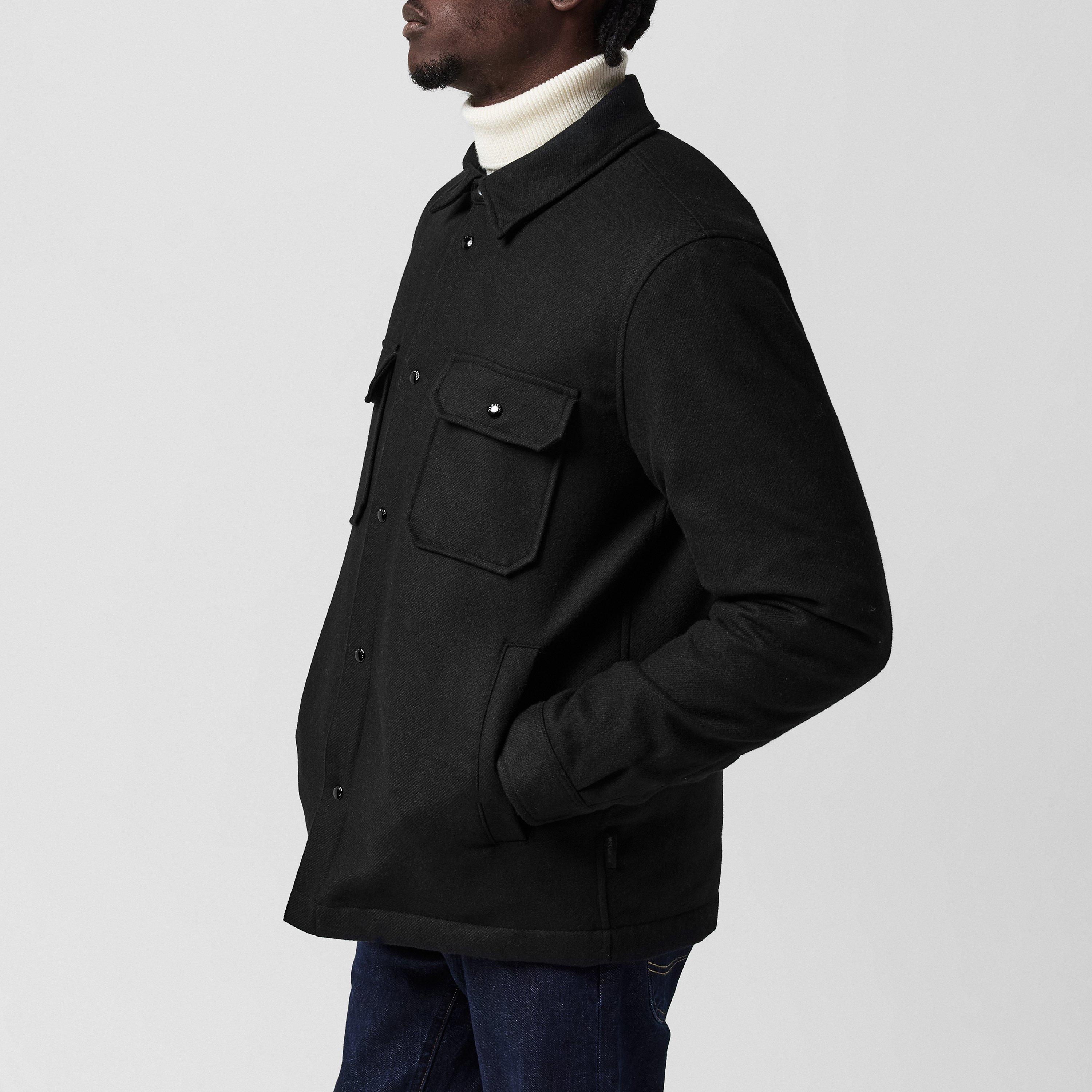 Black 100 - Woolrich - Men's Down Wool Overshirt - 5