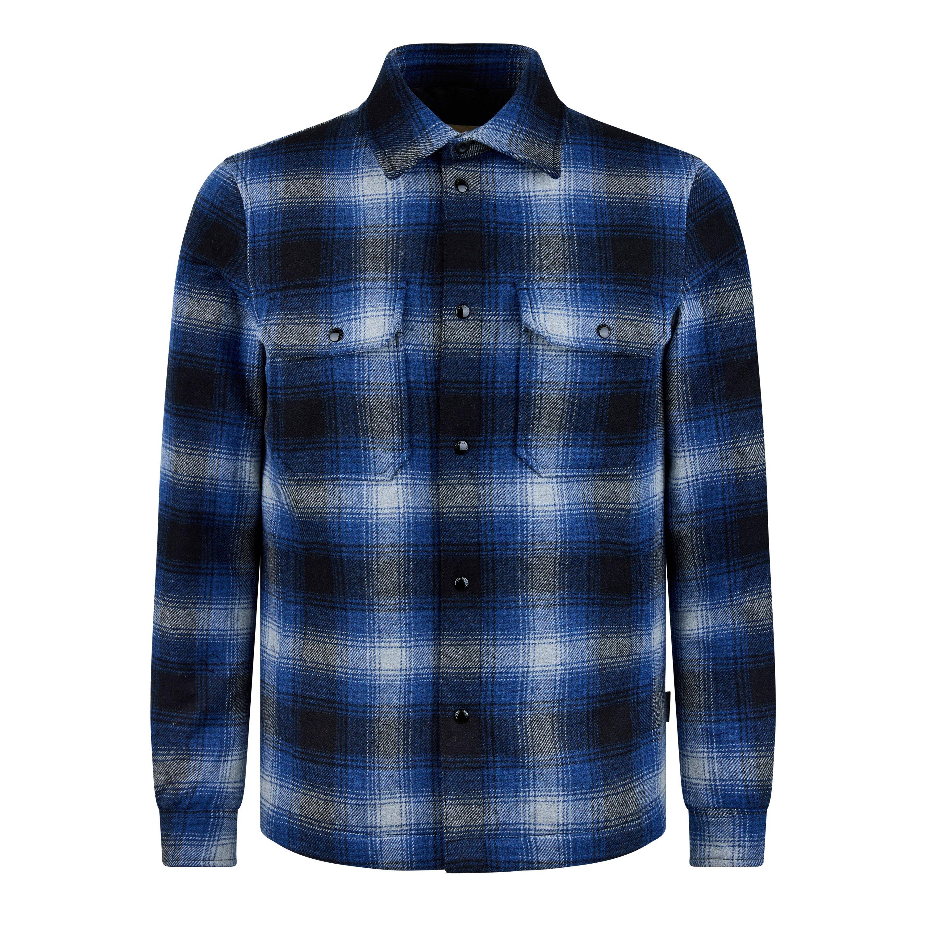 Medvl Blue 3914 - Woolrich - Men's Alaskan Wool Long Sleeve Overshirt - 7