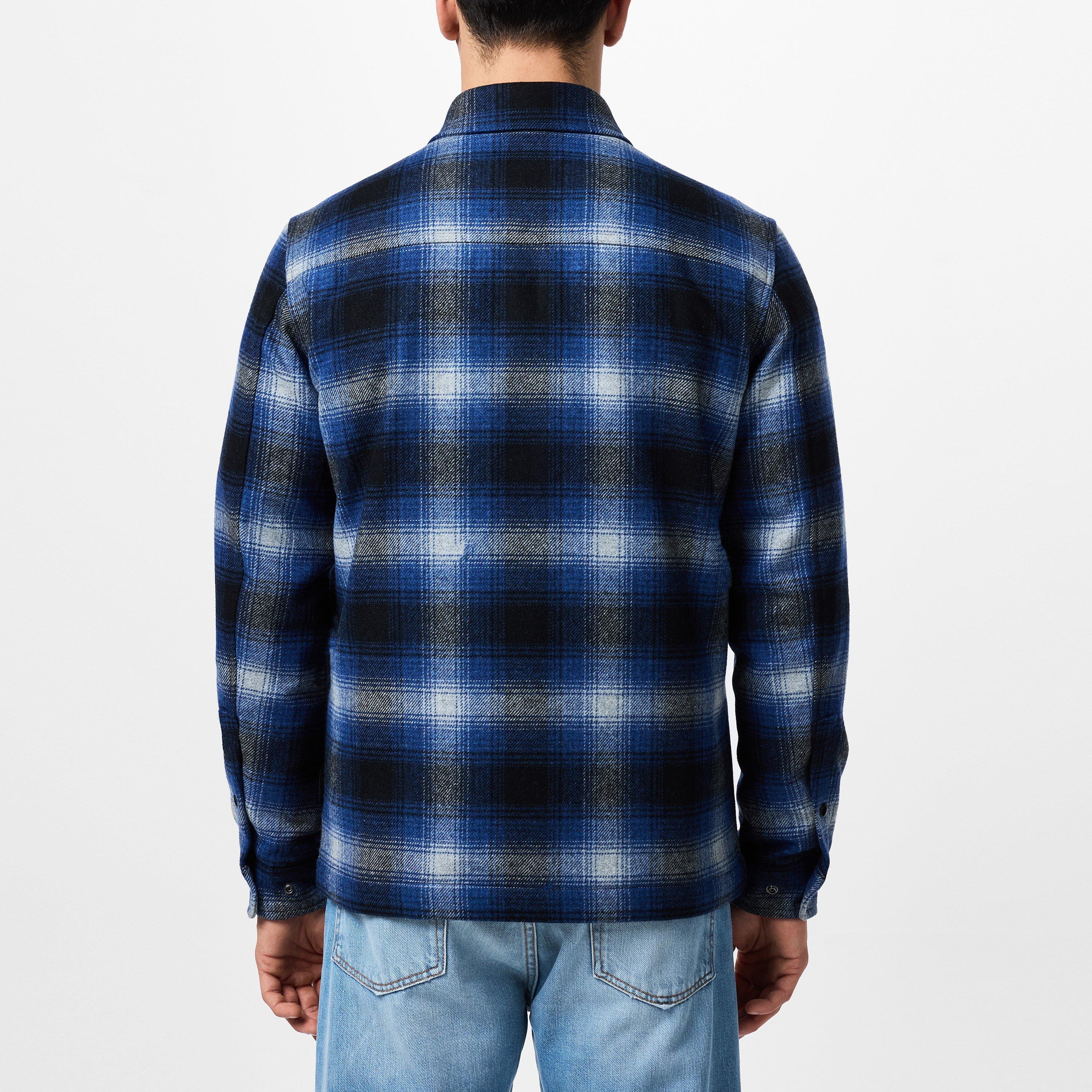 Medvl Blue 3914 - Woolrich - Men's Alaskan Wool Long Sleeve Overshirt - 4