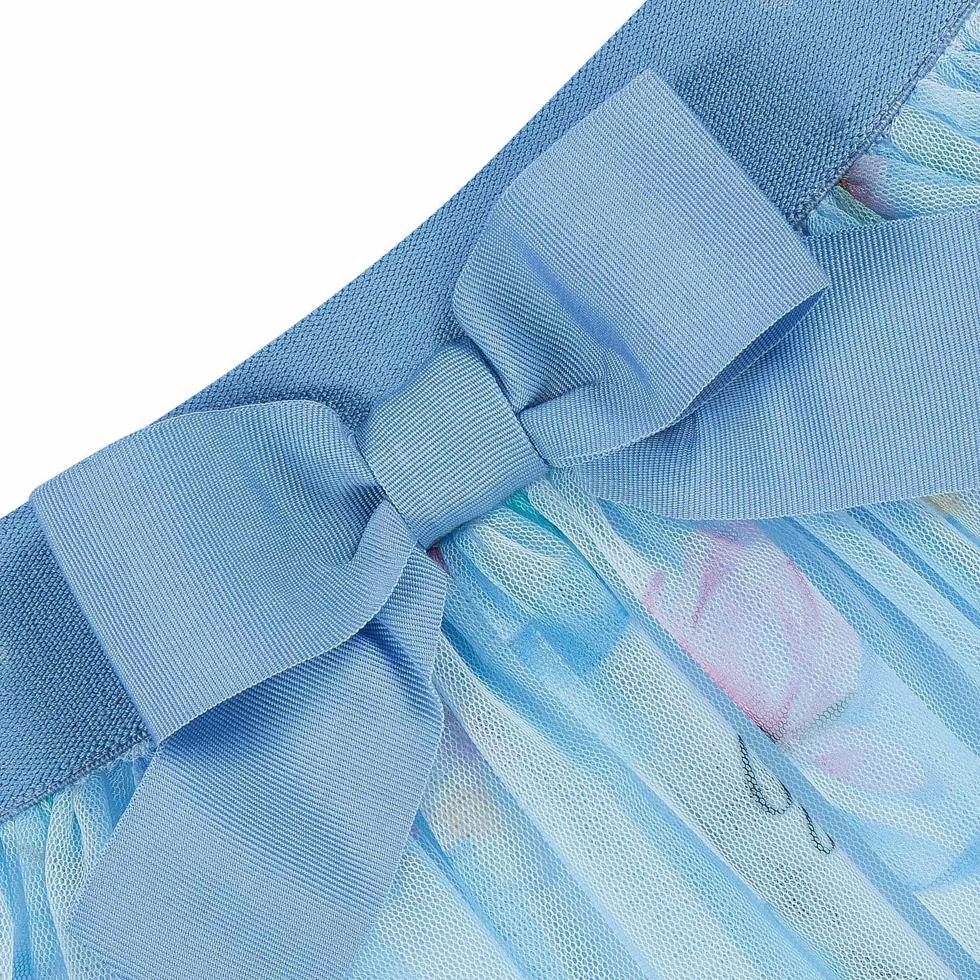 Lt Blue E1062 - LAPIN HOUSE - Kids' Tulle Jersey Skirt - 3