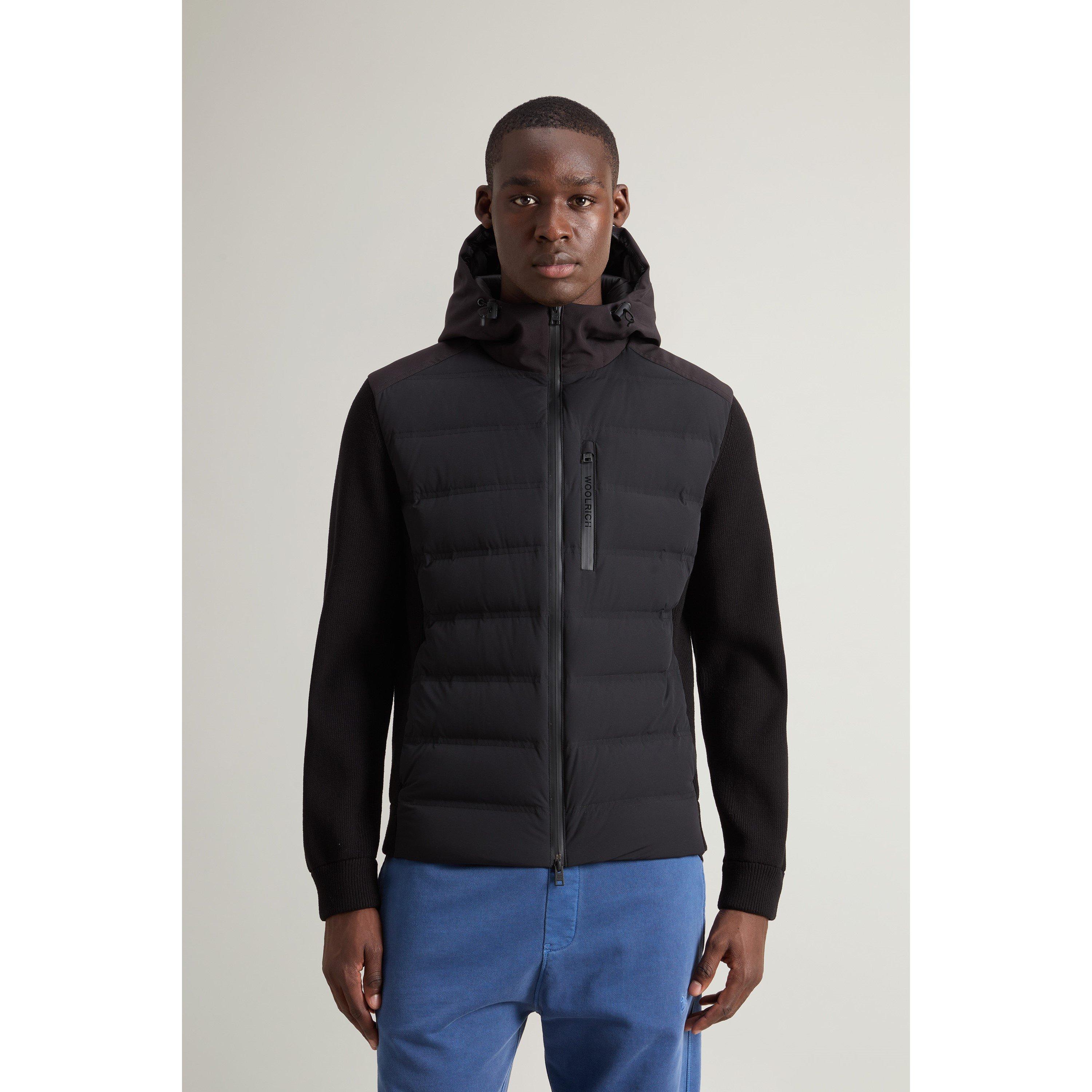 Black 100 - Woolrich - Men's Bering Hooded Down Water Resistant Hybrid Jacket - 2