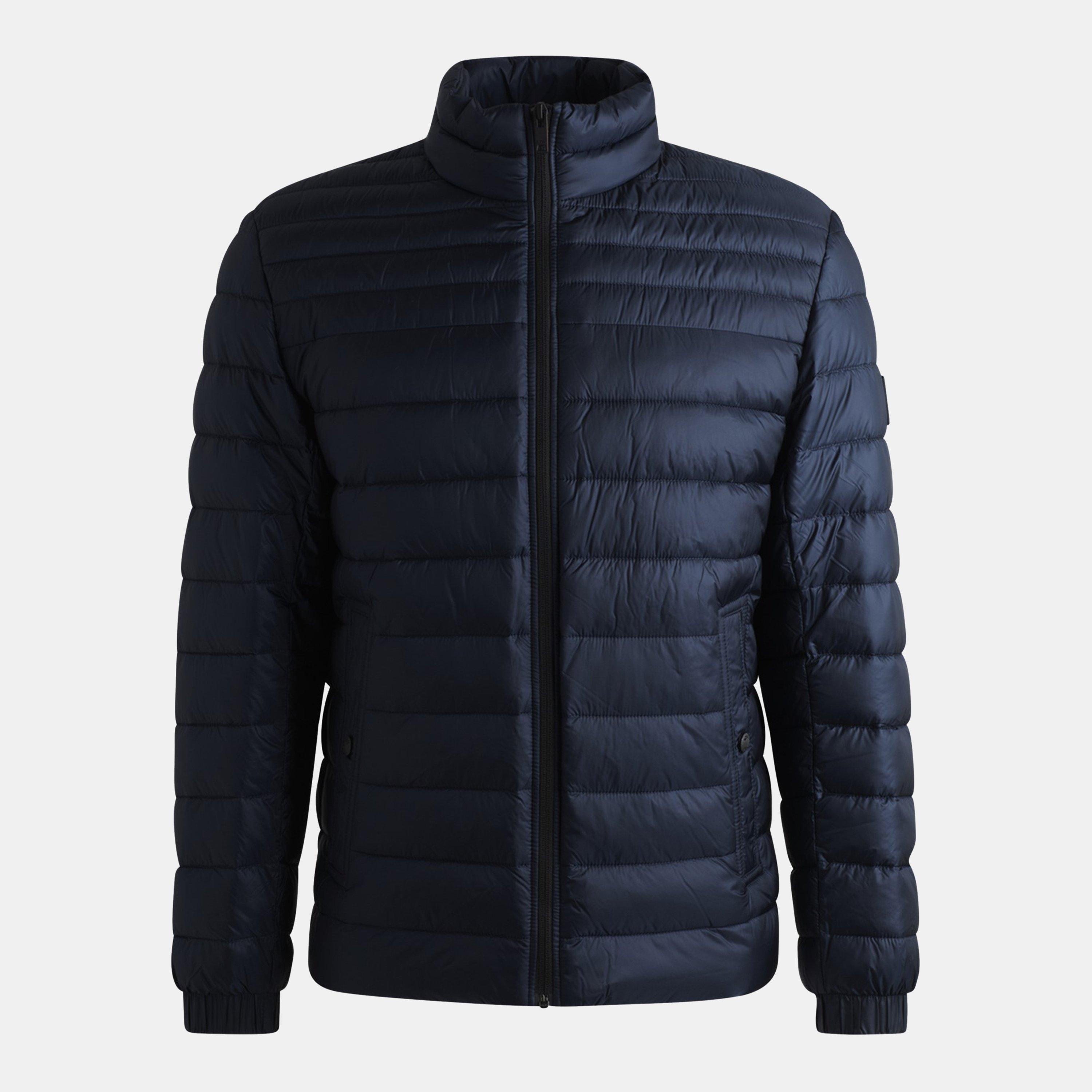 Boss Men's Orange Oden Water-Repellent Padded Short Puffer Jacket - Dark Blue 404 - S