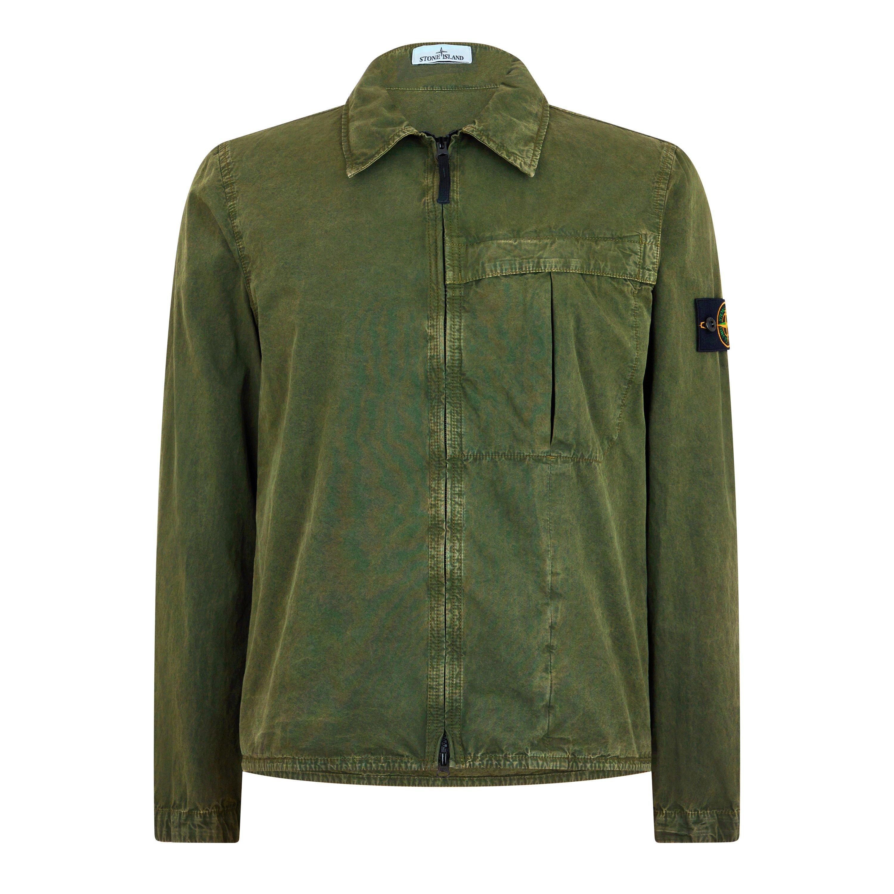 Muschio V0159 - Stone Island - Men's Washed Cotton Long Sleeve Overshirt - 1