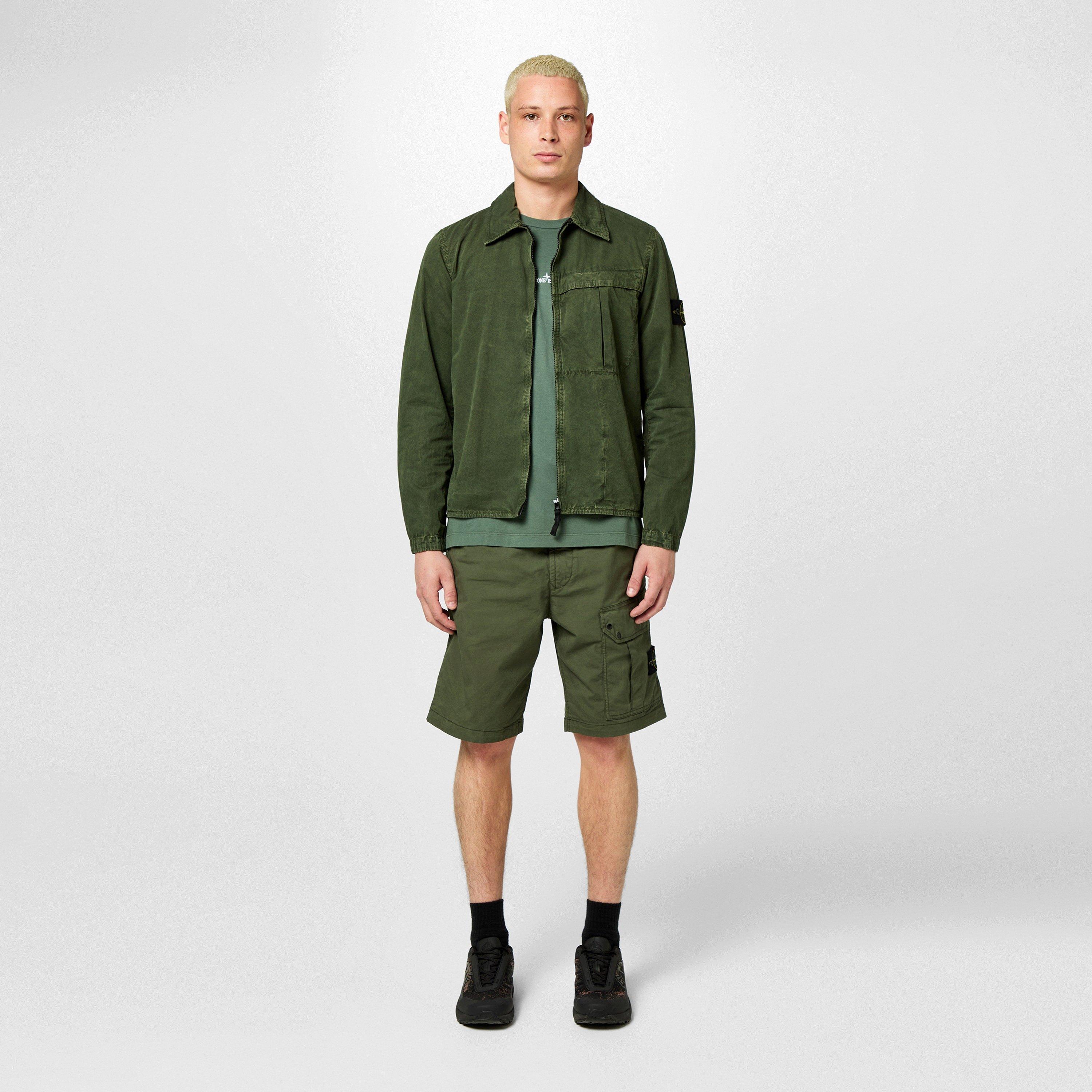 Muschio V0159 - Stone Island - Men's  Washed Cotton Long Sleeve Overshirt - 4