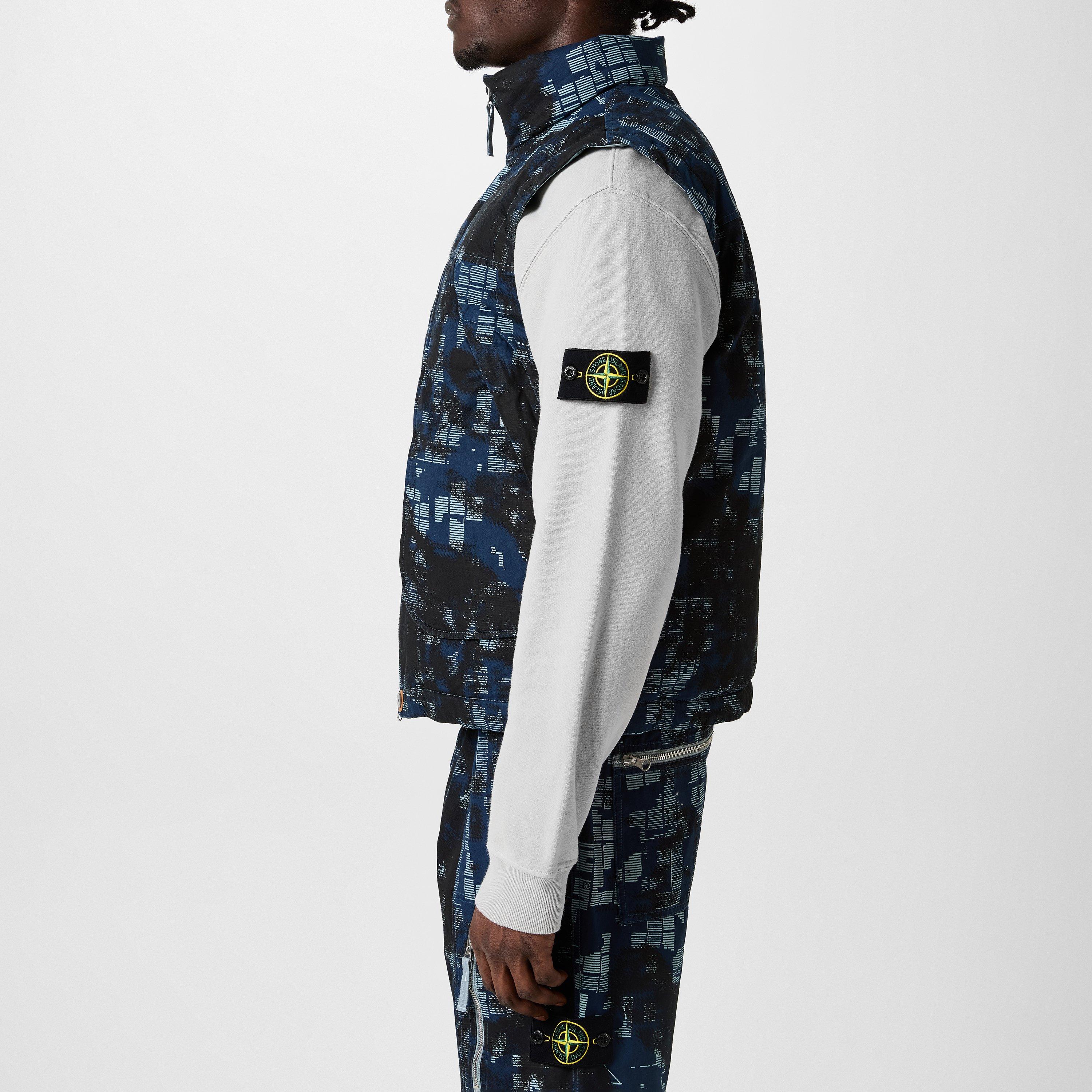 Carta Zuc V0046 - Stone Island - Men's  Camouflage Cotton Duck Down Sleeveless Gilet - 2