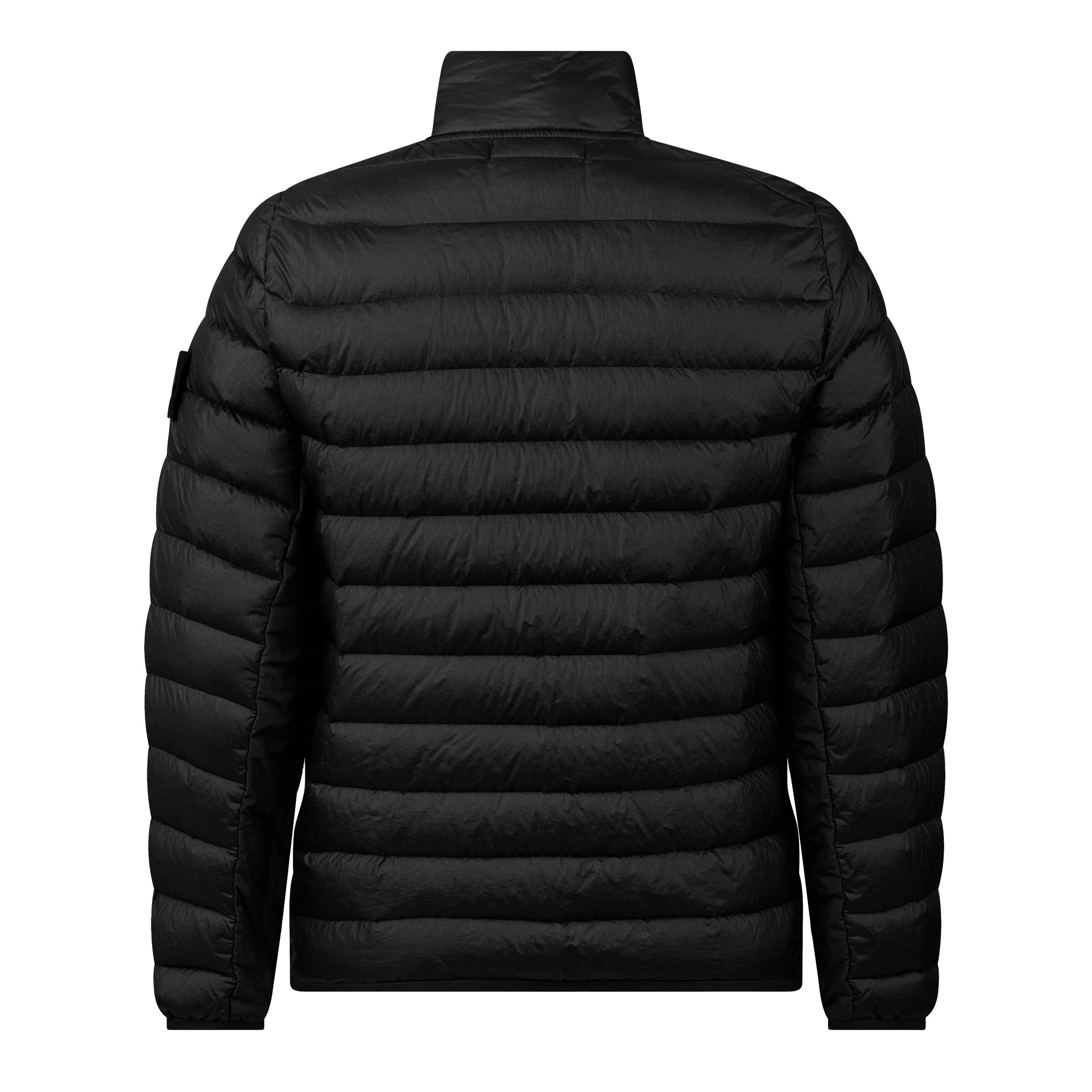 Nero A0029 - Stone Island - Men's Loom Woven Recycled Duck Down Funnel Neck Short Puffer Jacket - 6