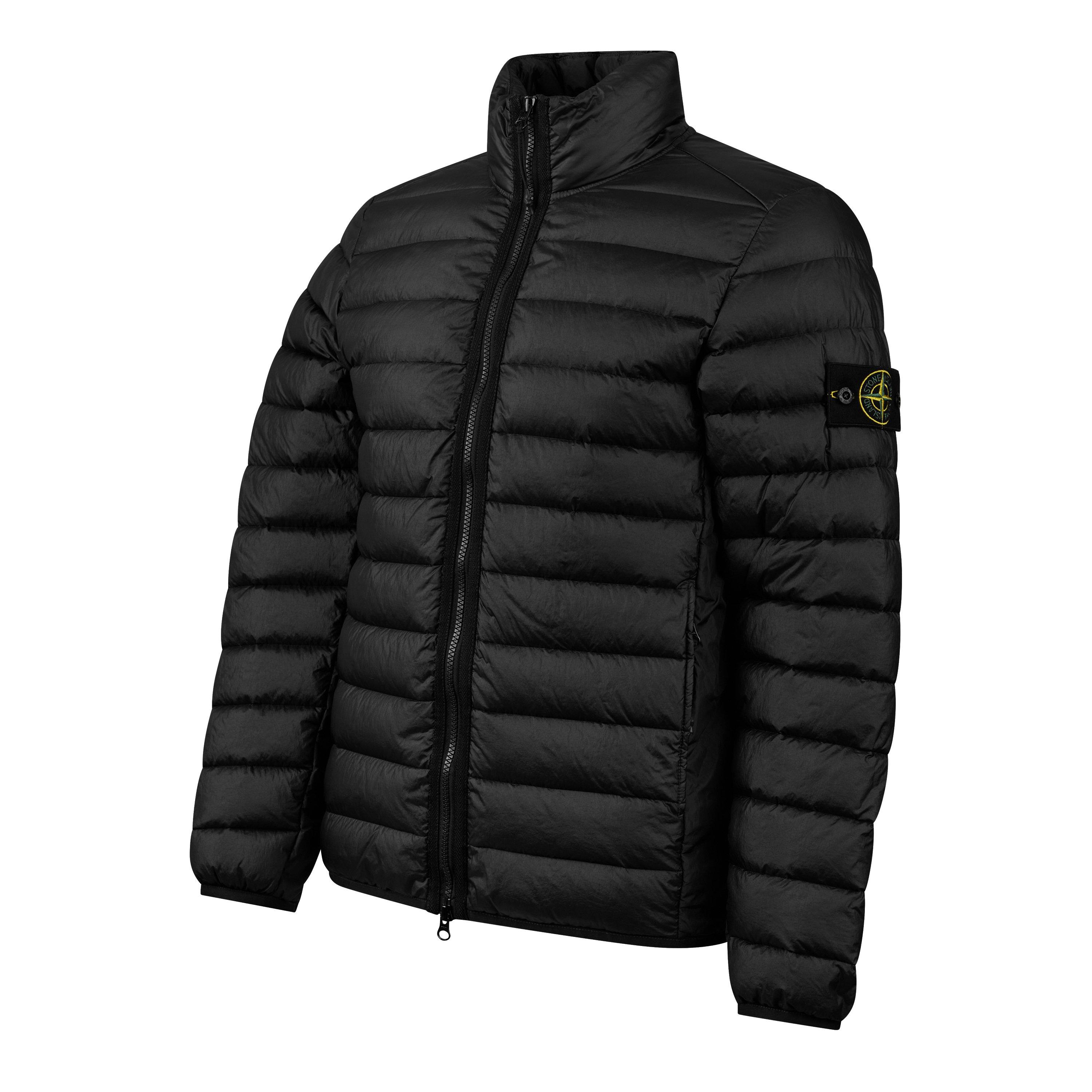 Nero A0029 - Stone Island - Men's Loom Woven Recycled Duck Down Funnel Neck Short Puffer Jacket - 7