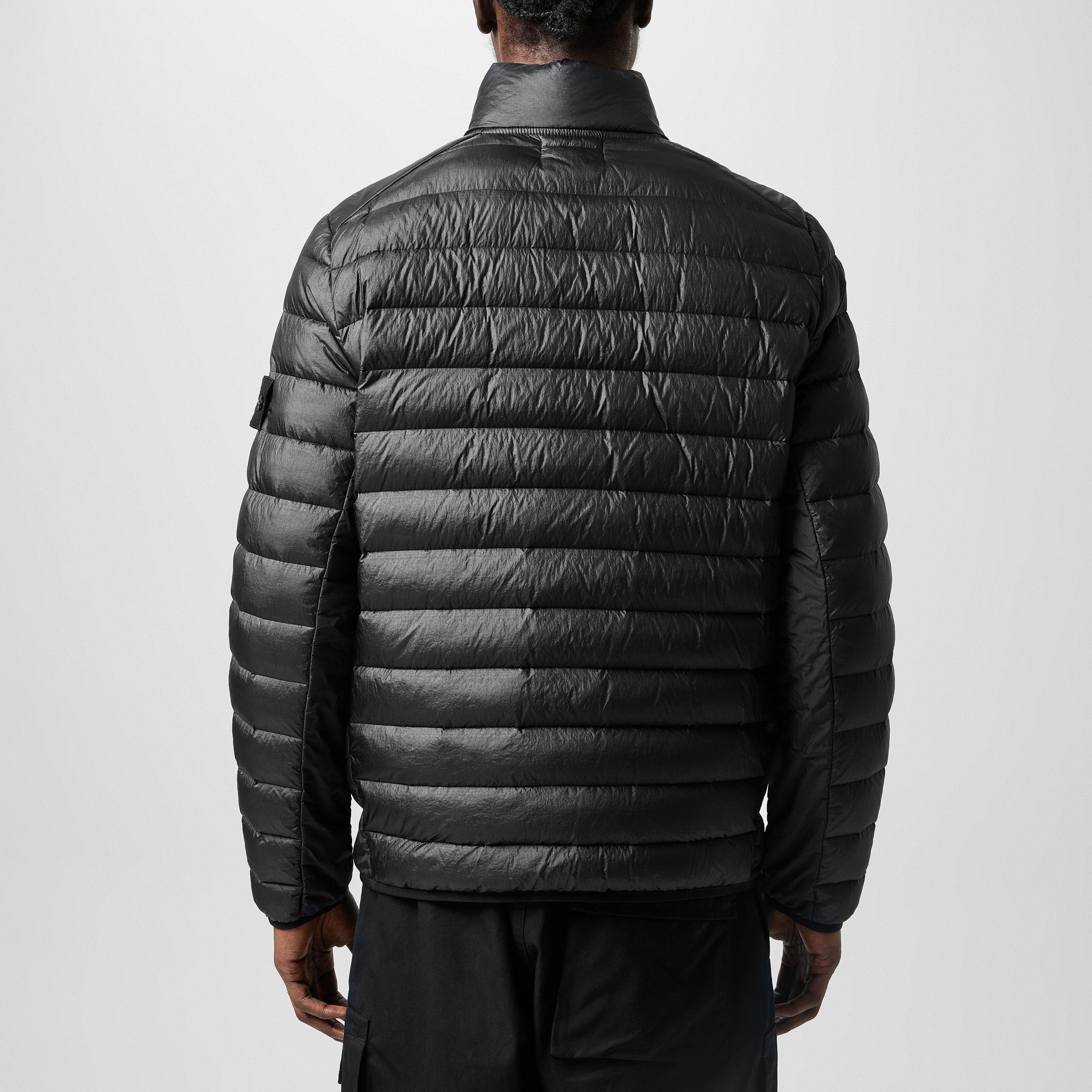 Nero A0029 - Stone Island - Men's Loom Woven Recycled Duck Down Funnel Neck Short Puffer Jacket - 3
