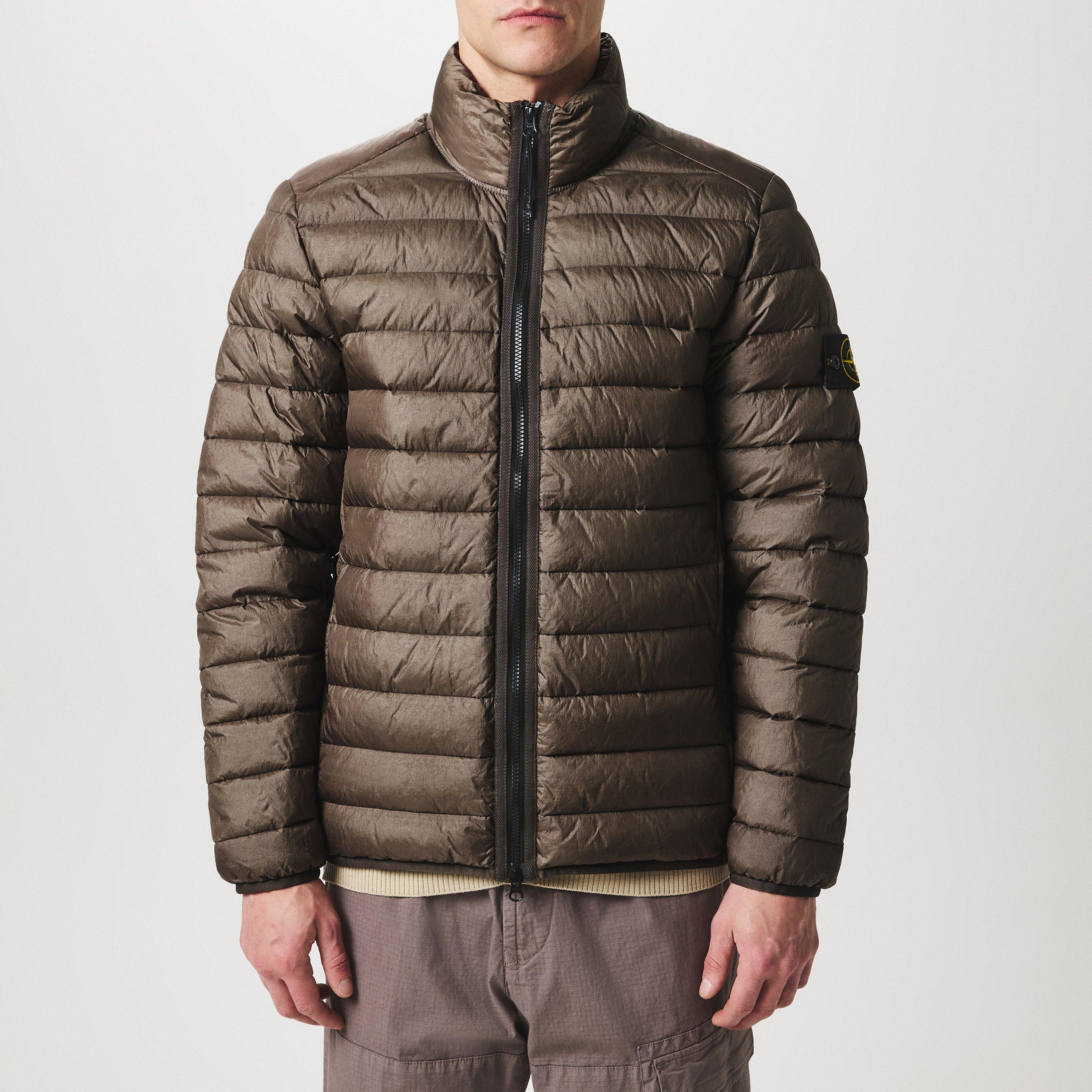 Noce V0075 - Stone Island - Men's Loom Woven Recycled Duck Down Funnel Neck Short Puffer Jacket - 1