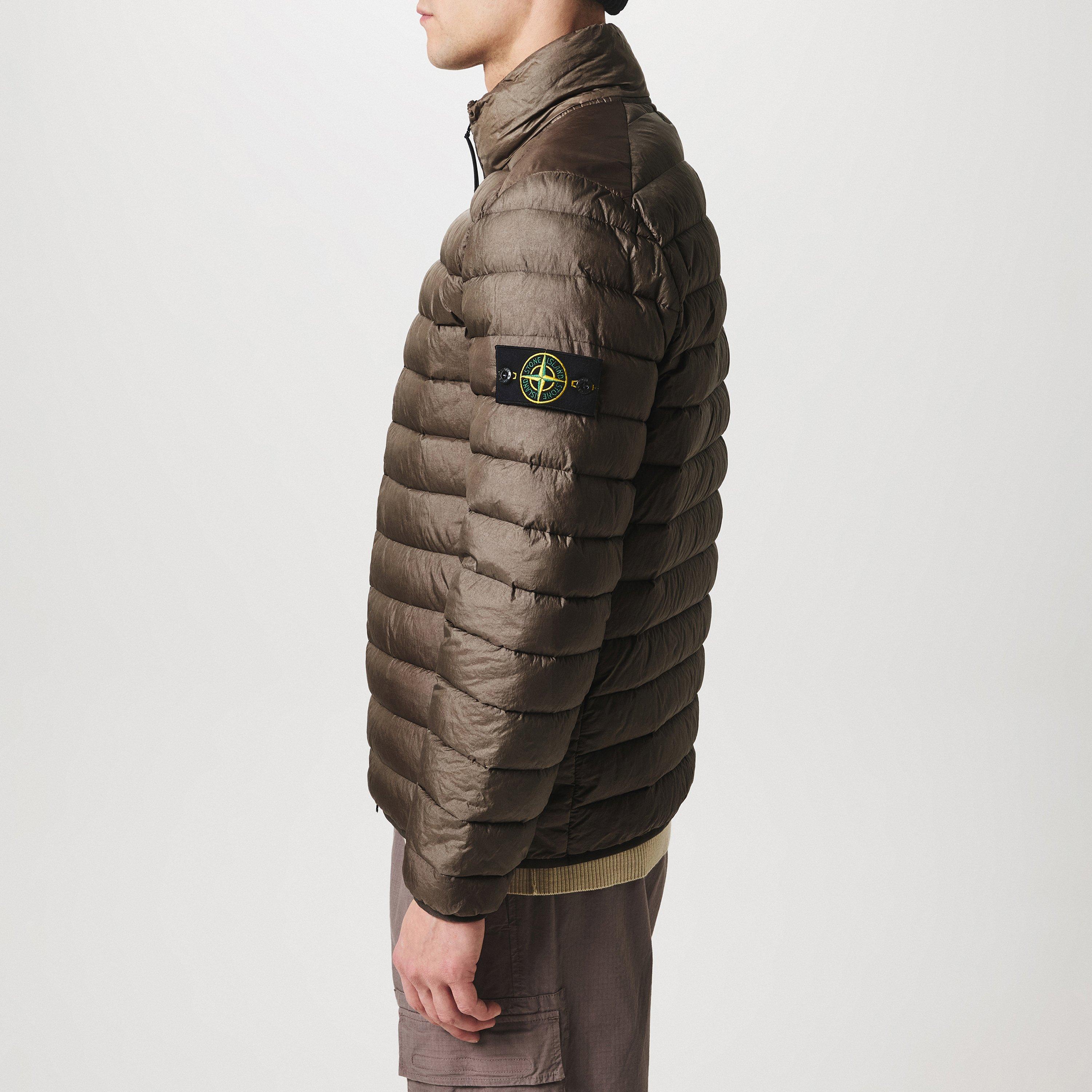 Noce V0075 - Stone Island - Men's Loom Woven Recycled Duck Down Funnel Neck Short Puffer Jacket - 2