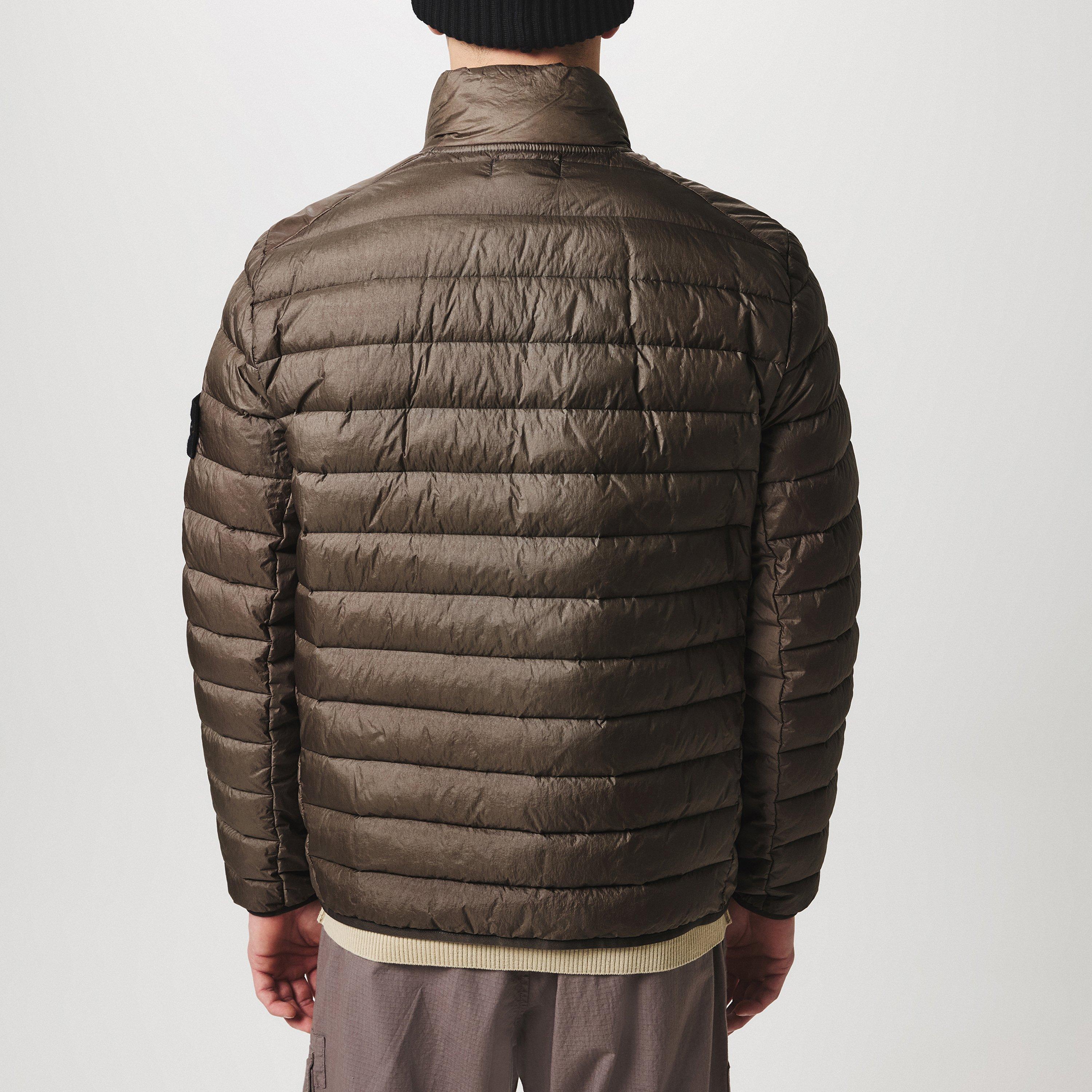 Noce V0075 - Stone Island - Men's Loom Woven Recycled Duck Down Funnel Neck Short Puffer Jacket - 3