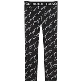 Hugo Girls Black Logo Leggings