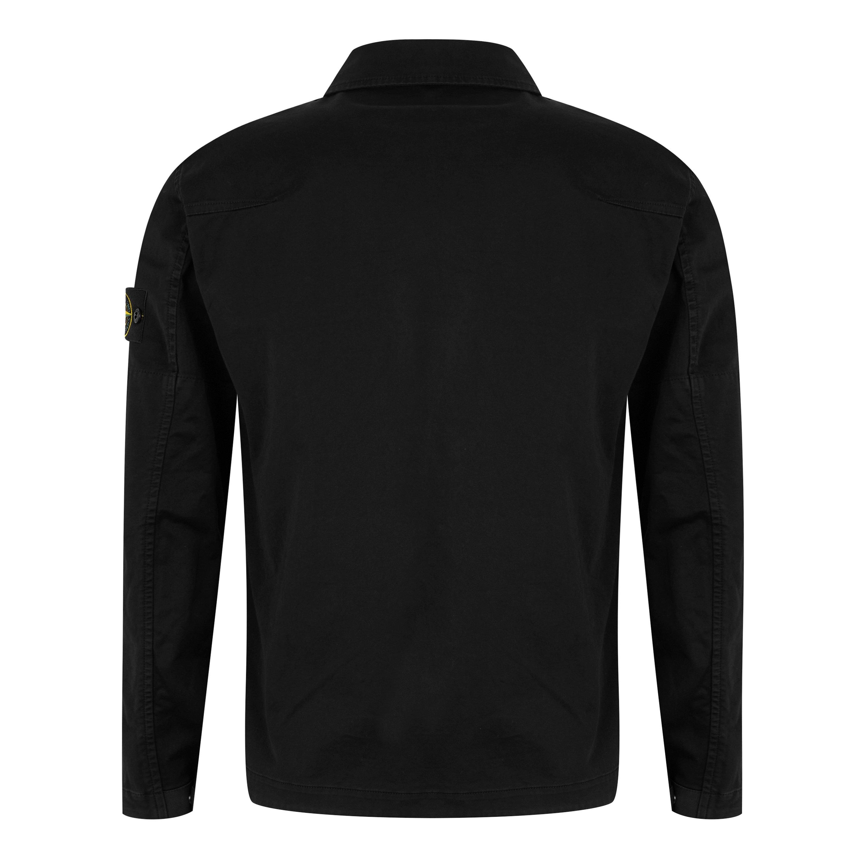 Nero V0029 - Stone Island - Men's Raso Cotton Long Sleeve Zip Overshirt - 6