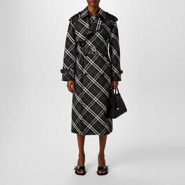 Burberry Long Check Trench Coat