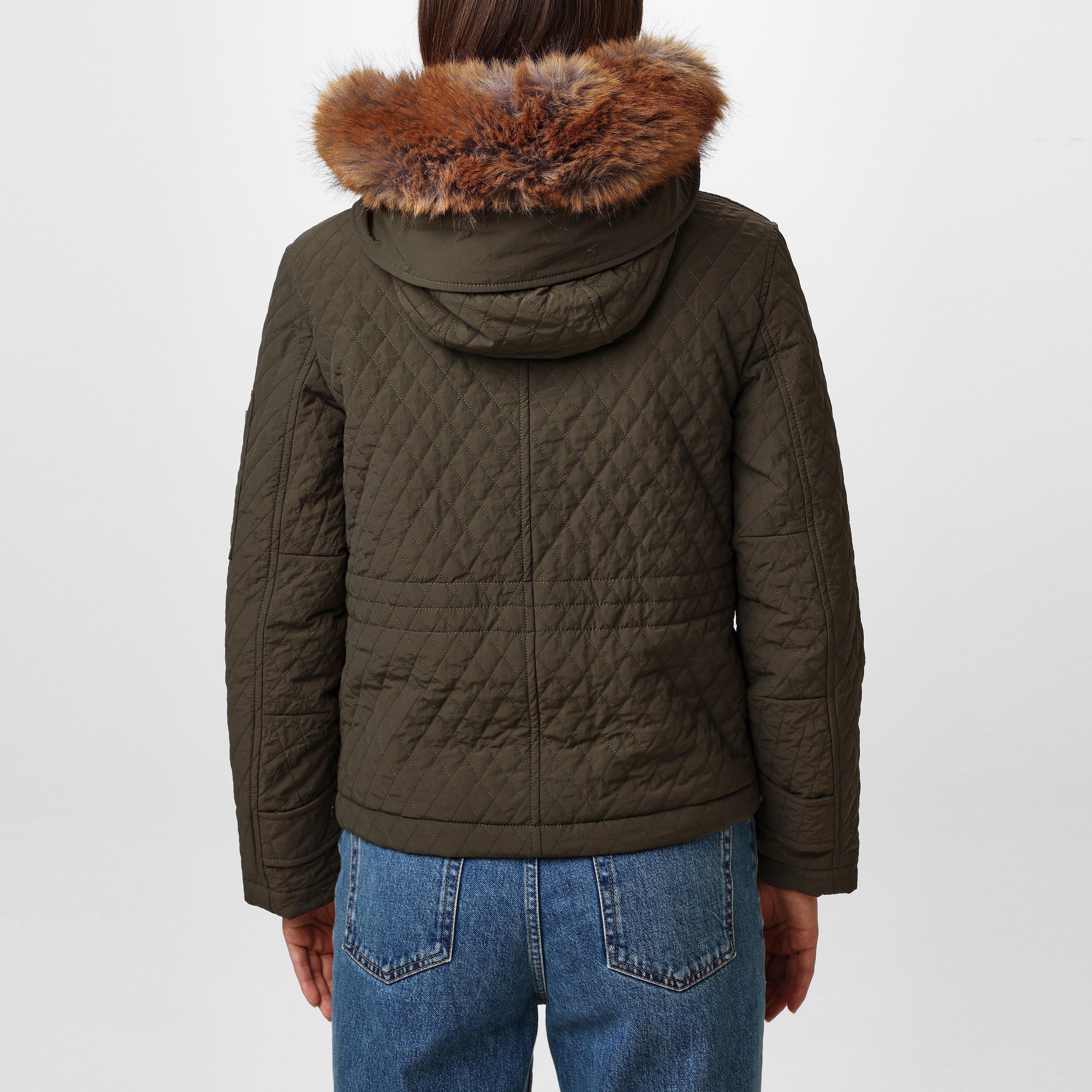 Loch - Burberry - Women's  Equestrian Knight Detachable Faux-Fur Trim Hooded Long Sleeve Quilted Jacket - 3