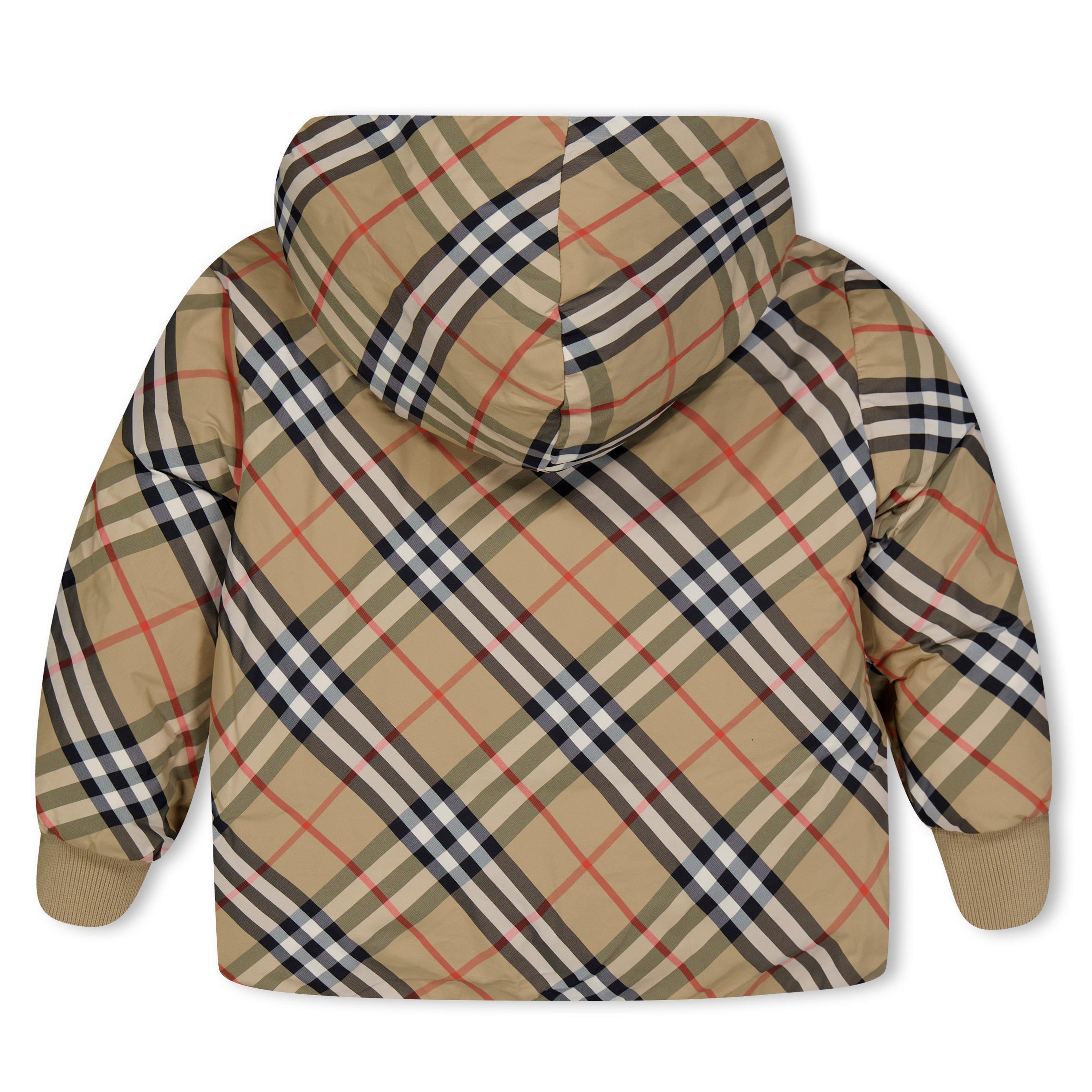 Beige B9368 - Burberry - Kids' Reversible Check Hooded Short Puffer Jacket - 2