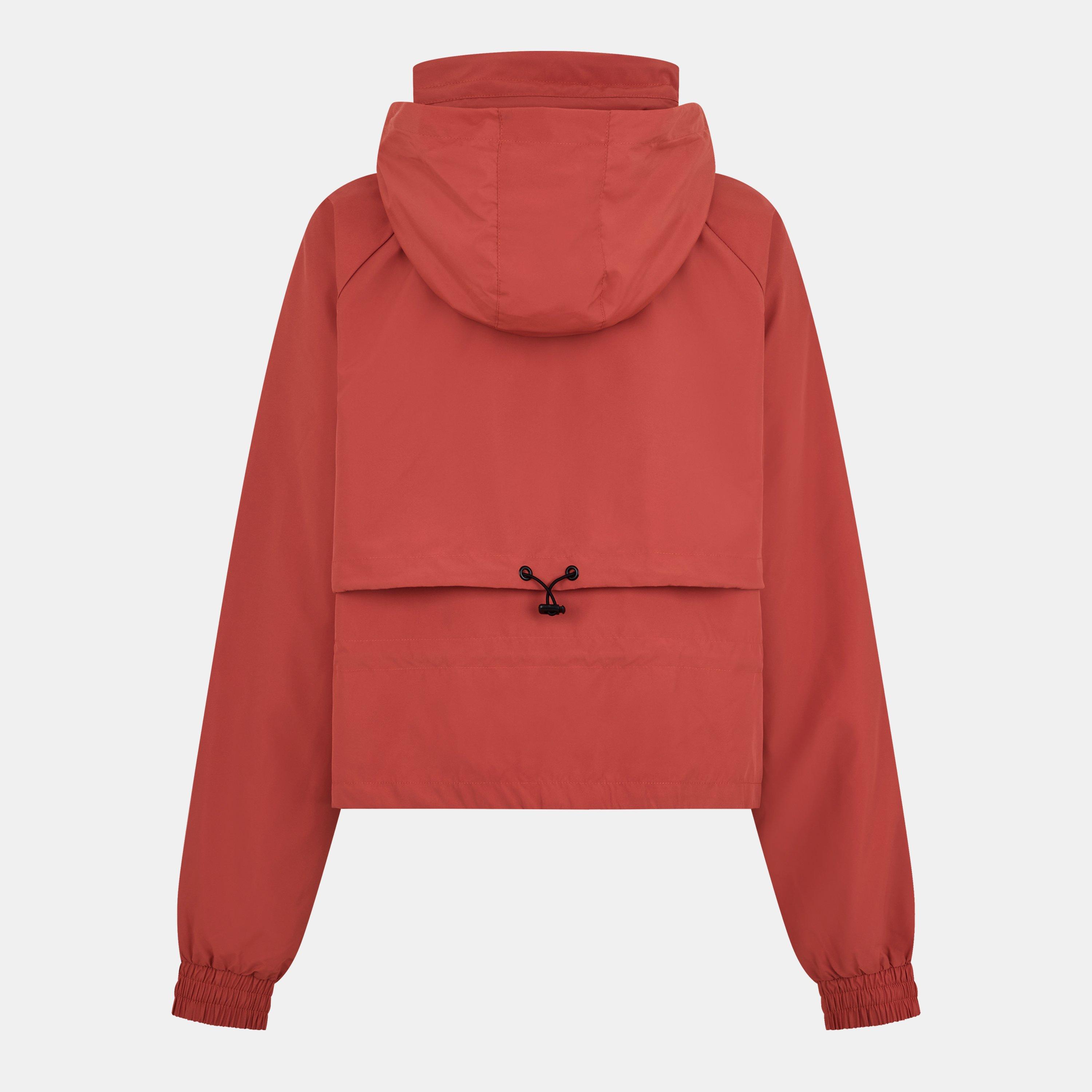 BRICK RED - PE Nation - Women's Shelter Water Resistant Concealed Hood Long Sleeve Down Jacket - 2