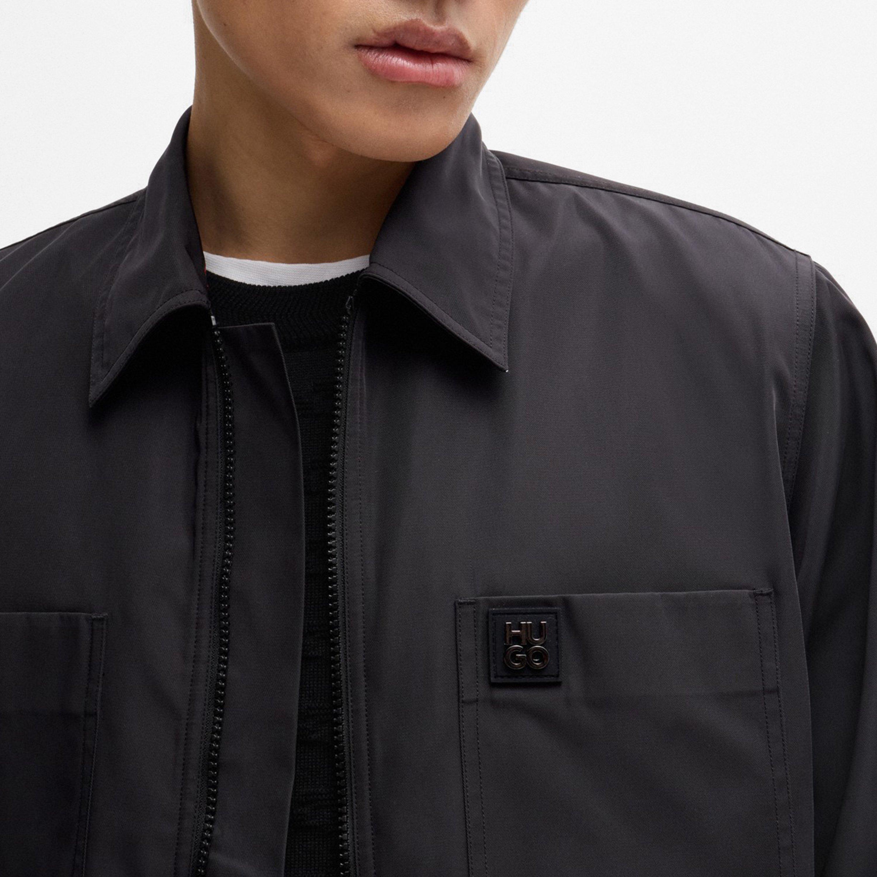 Black 001 - Hugo - Men's Evalom Red Overshirt - 4