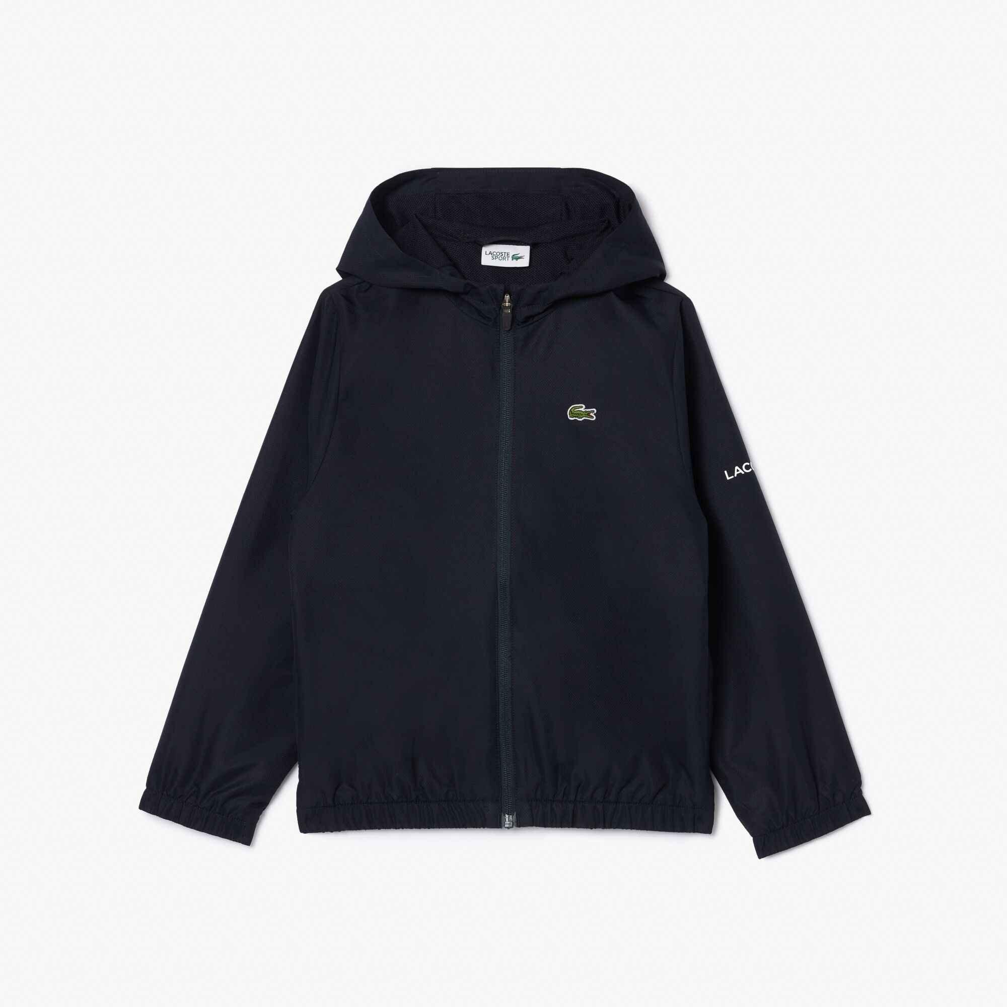 Navy HDE - Lacoste - Kids' Sports Water-Resistant Windbreaker - 1