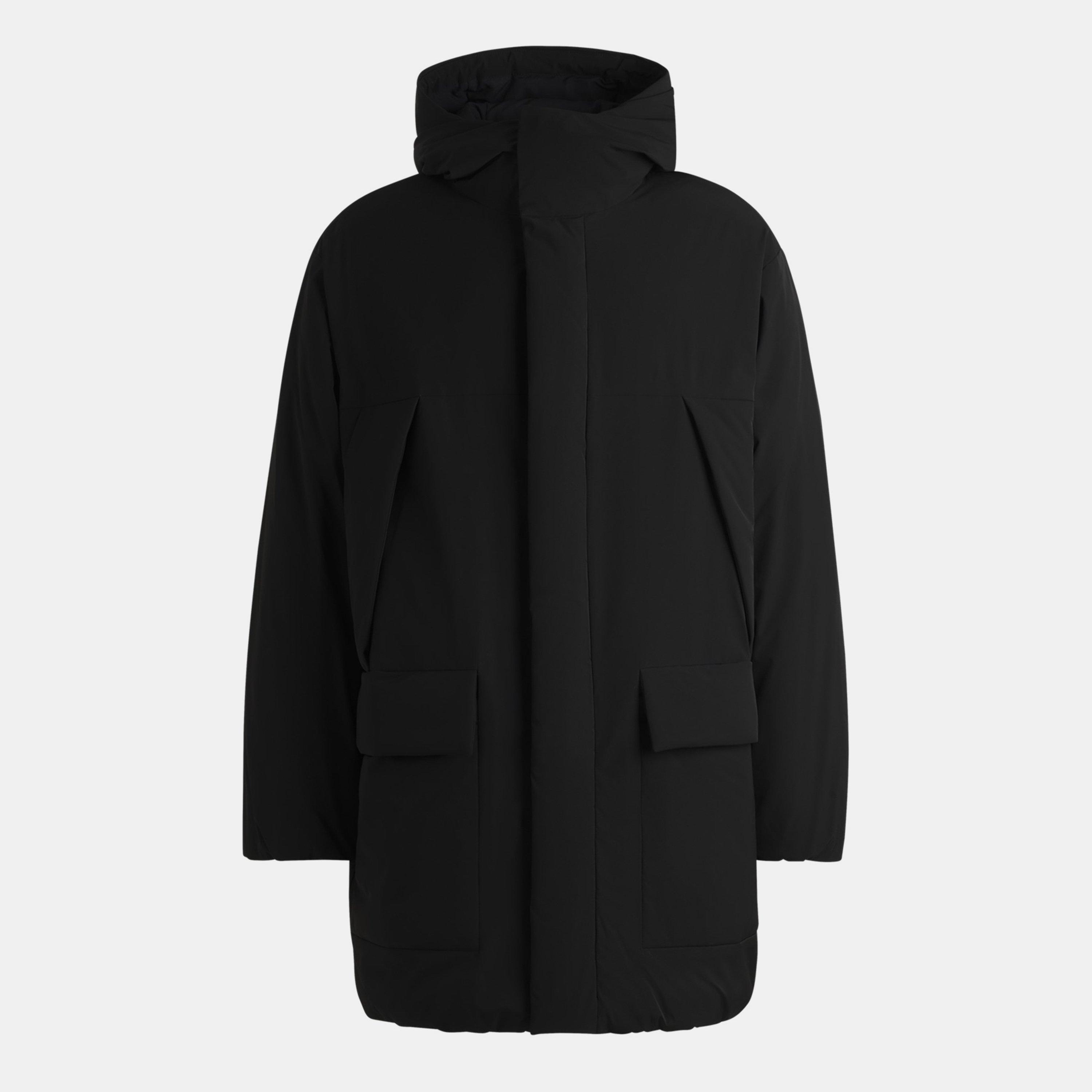 Black 001 - Hugo - Men's Mandev Water Repellent Thigh Length Short Puffer Jacket - 1