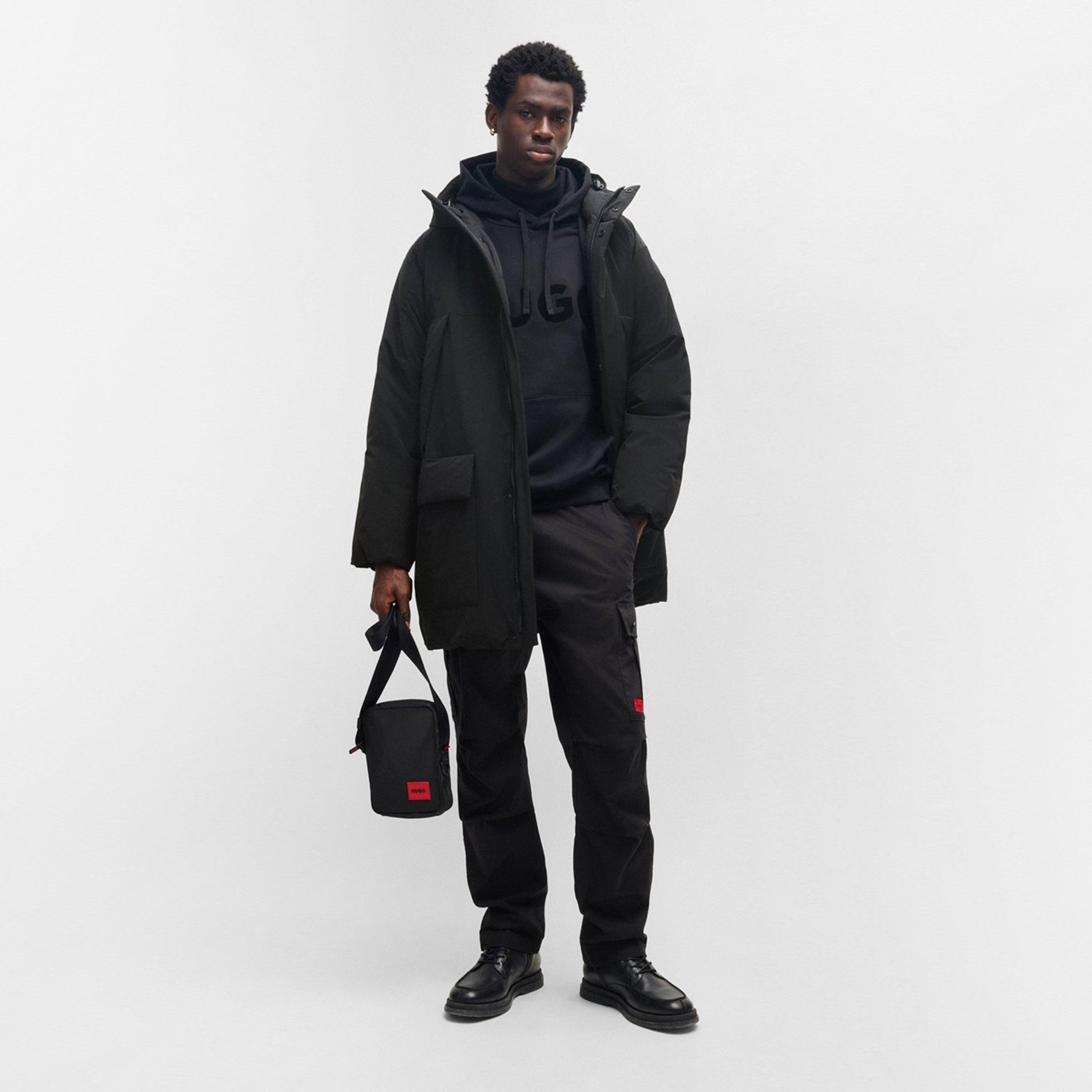 Black 001 - Hugo - Men's Mandev Water Repellent Thigh Length Short Puffer Jacket - 6