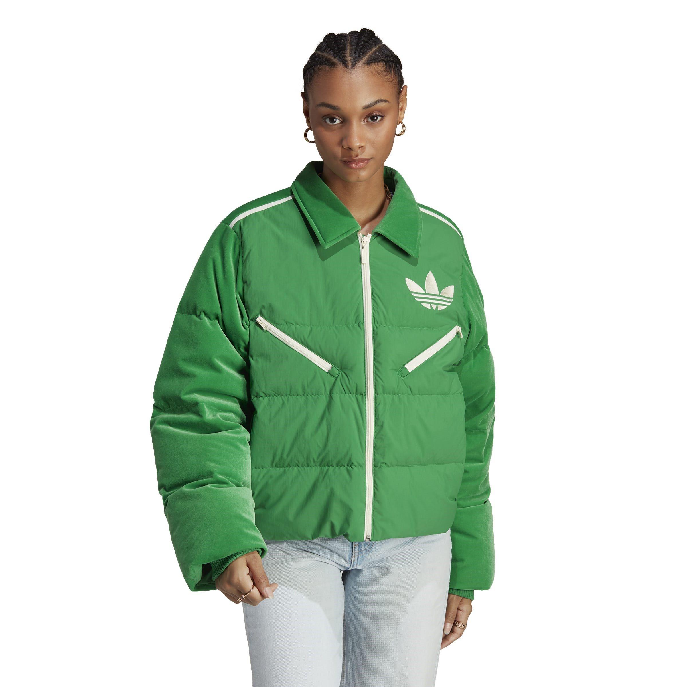 adidas Originals 70s Velvet Puffer Jacket Womens Short Puffer Jackets Cruise Fashion