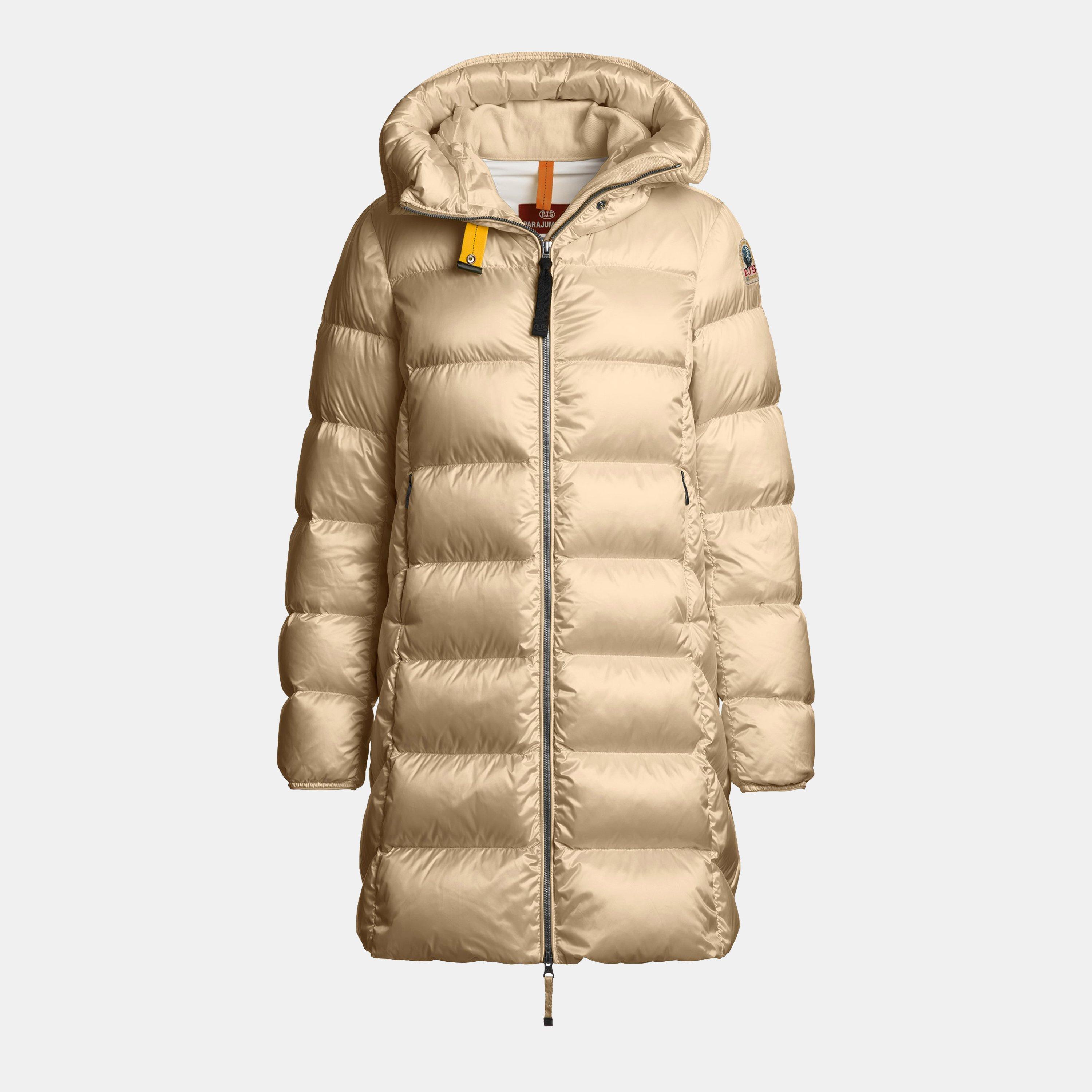 Parajumpers Women's Marion Hooded Duck Down Water Resistant Short Puffer Jacket - Sunkissed 253 - 14 (L)