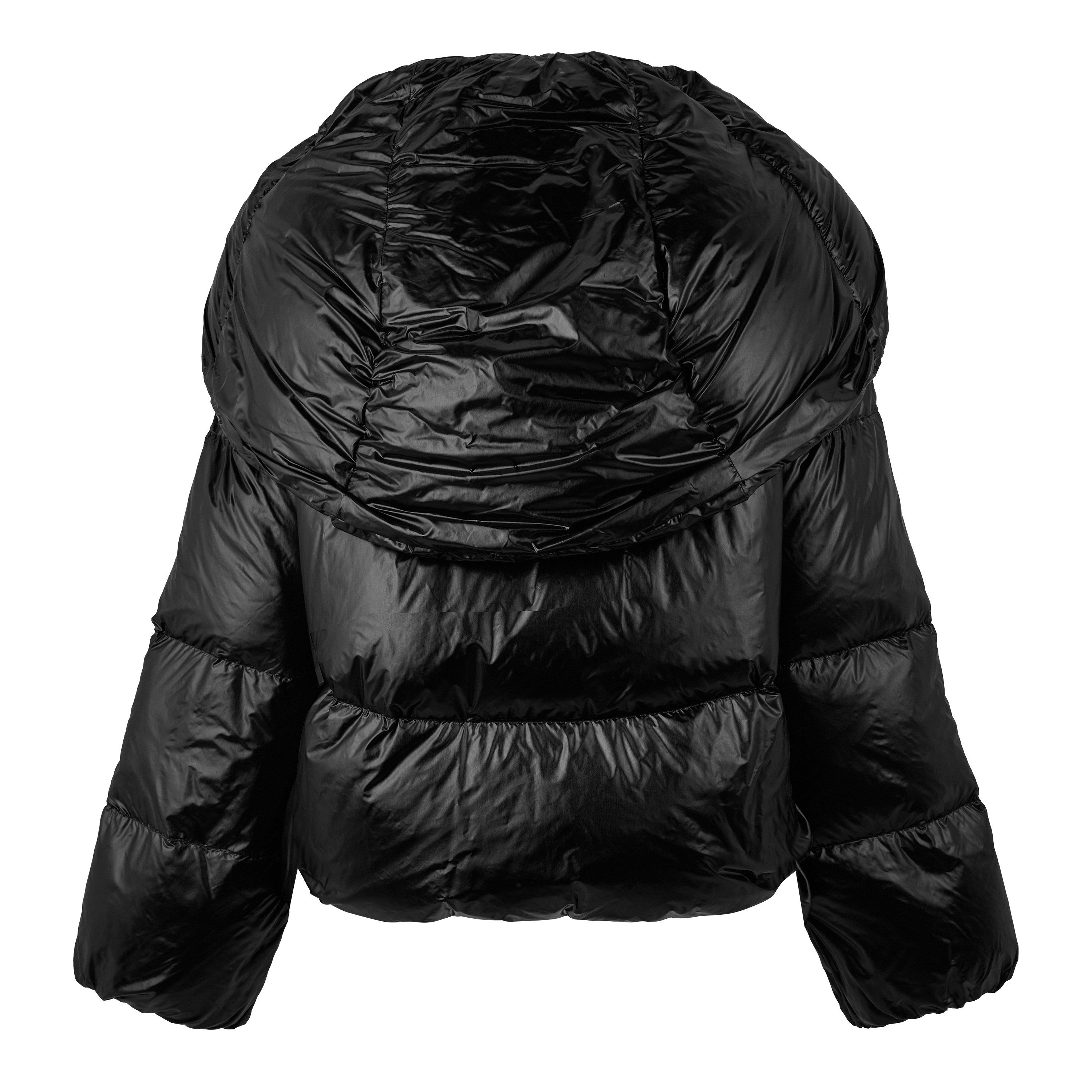 Black - Parajumpers - Women's Water Flower Hooded Water Resistant Windproof Duck Down Short Puffer Jacket - 2