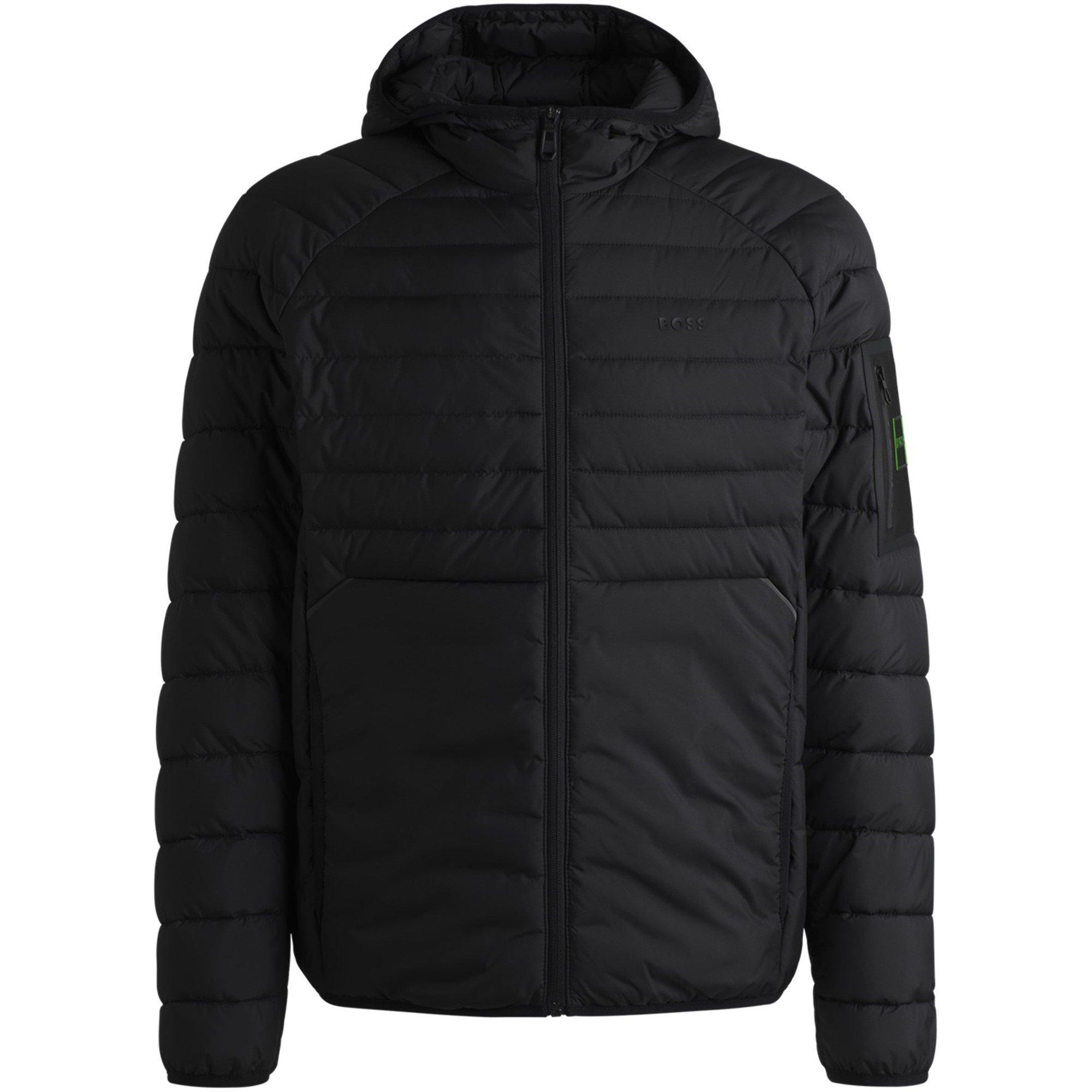 Black 001 - Boss - Mens BOSS GREEN Urbanex Water Repellent Reflective Puffer Lightweight Puffer Jacket - Insulated
