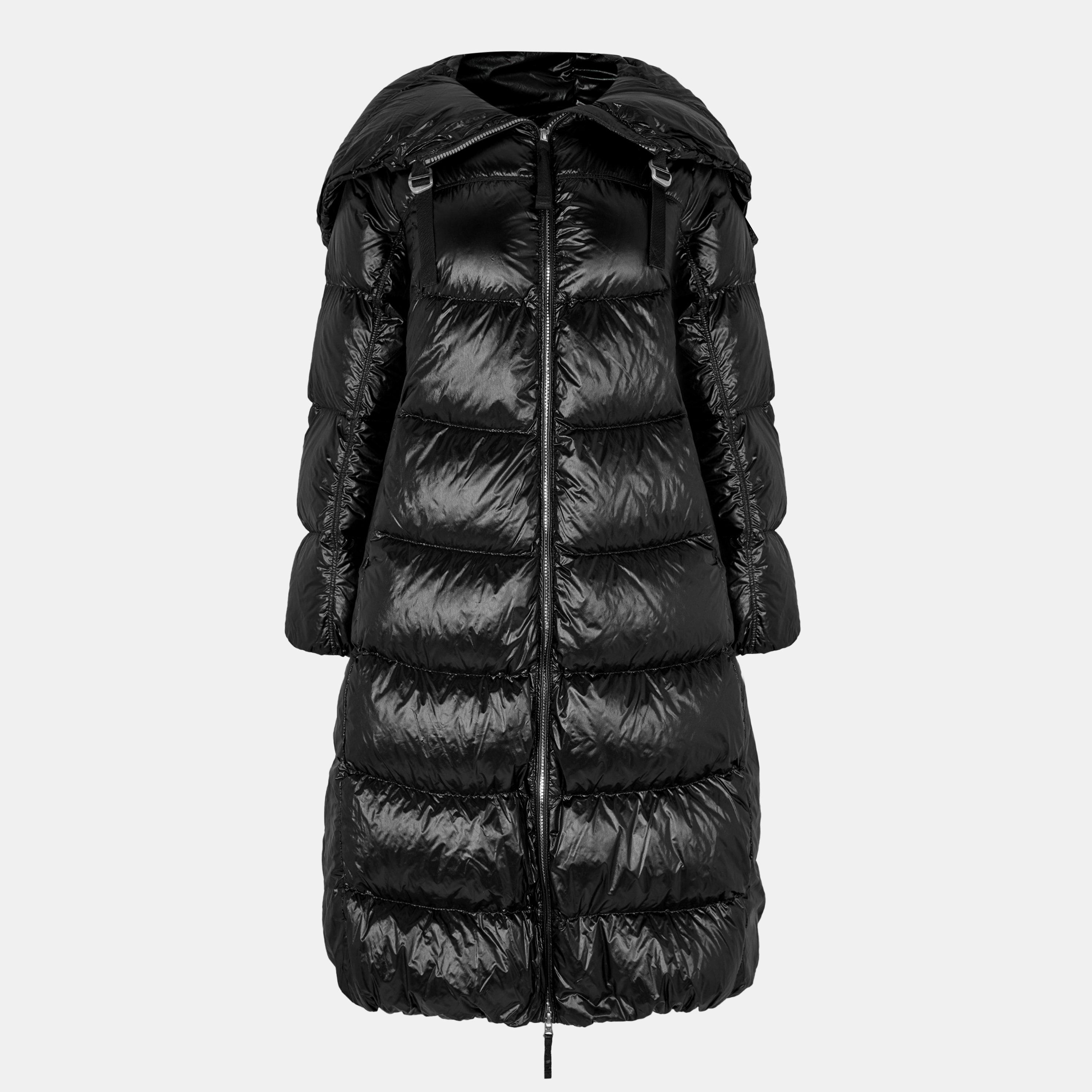 Black - Parajumpers - Women's Arum Flower Duck Down Water Resistant Long Puffer Jacket - 1